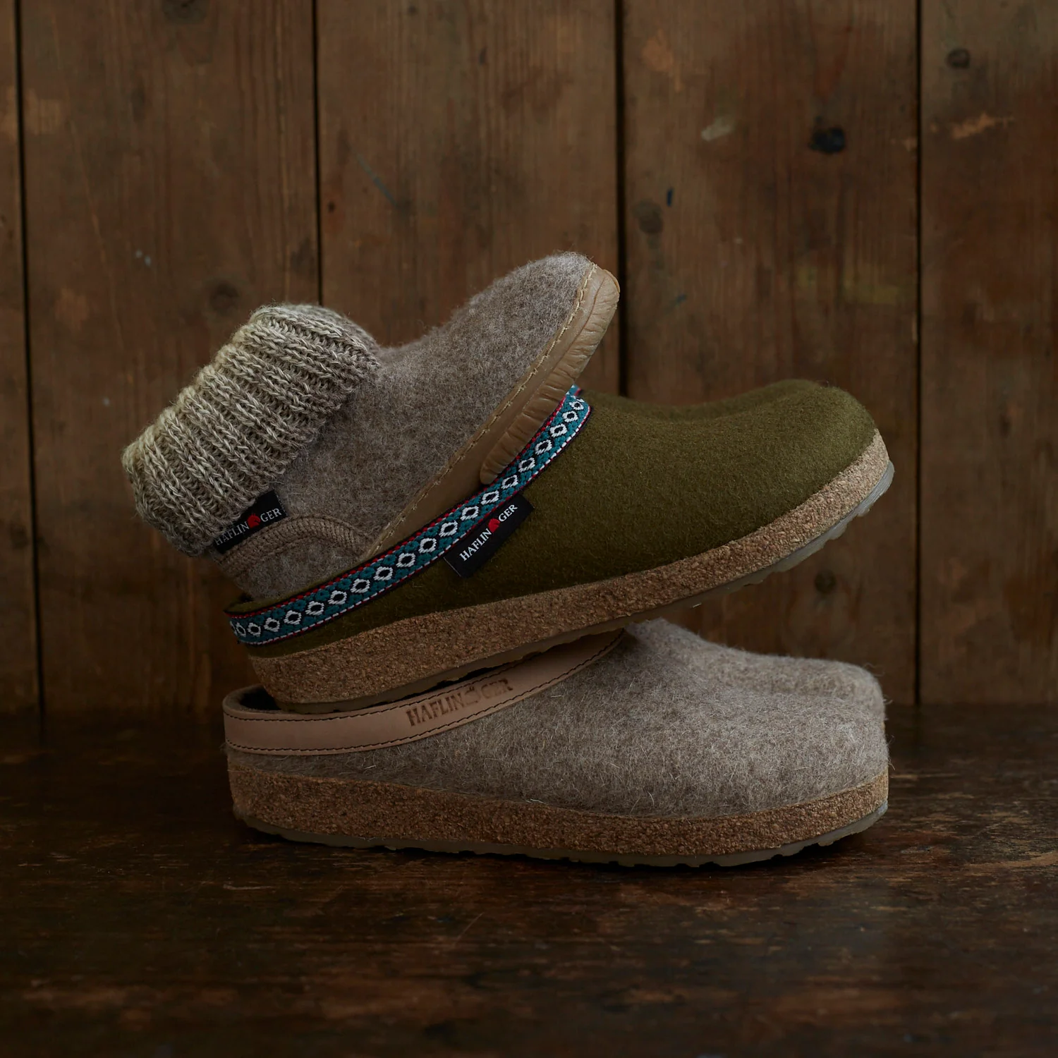 Kids Boiled Wool Yuki Slipper Boot - Beige Melange - Image 5