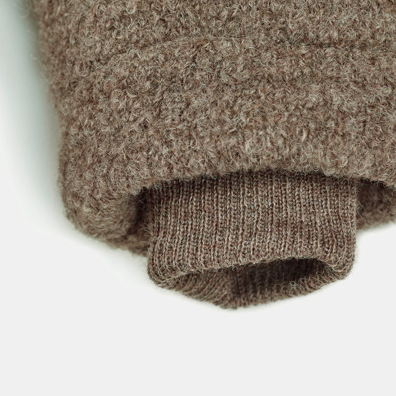 Kids Boiled Merino Wool Hooded Coat - Nut - Image 3