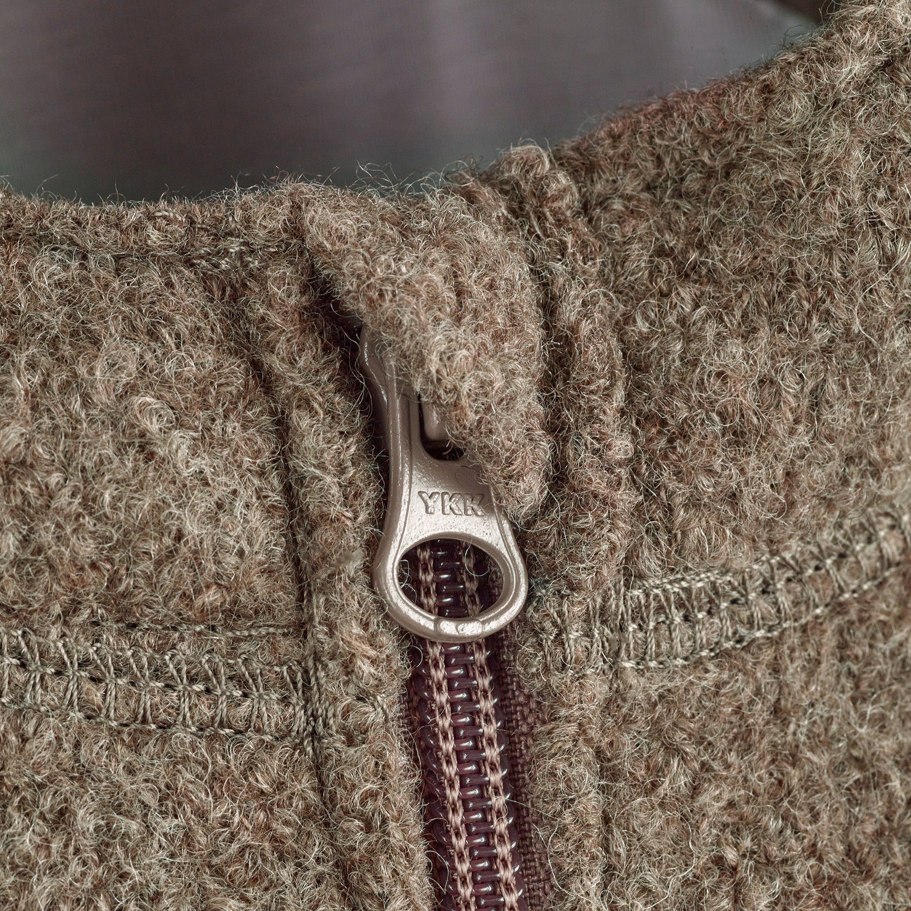 Kids Boiled Merino Wool Hooded Coat - Nut - Image 4