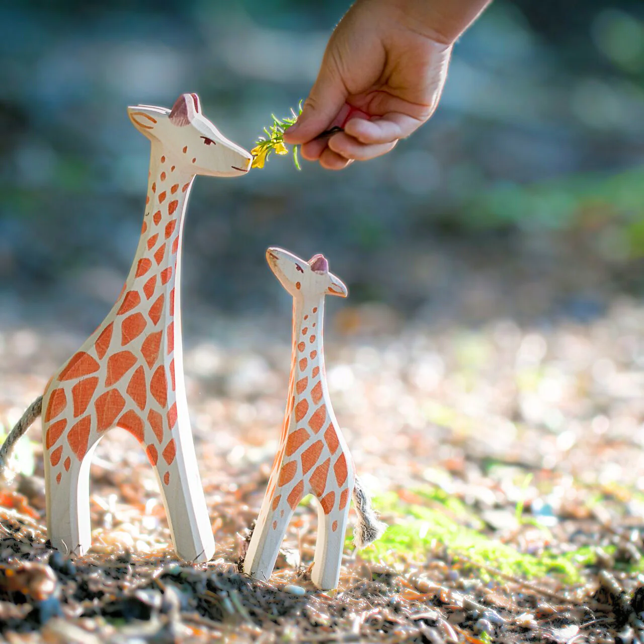 Handcrafted Wooden Small Giraffe - Image 2