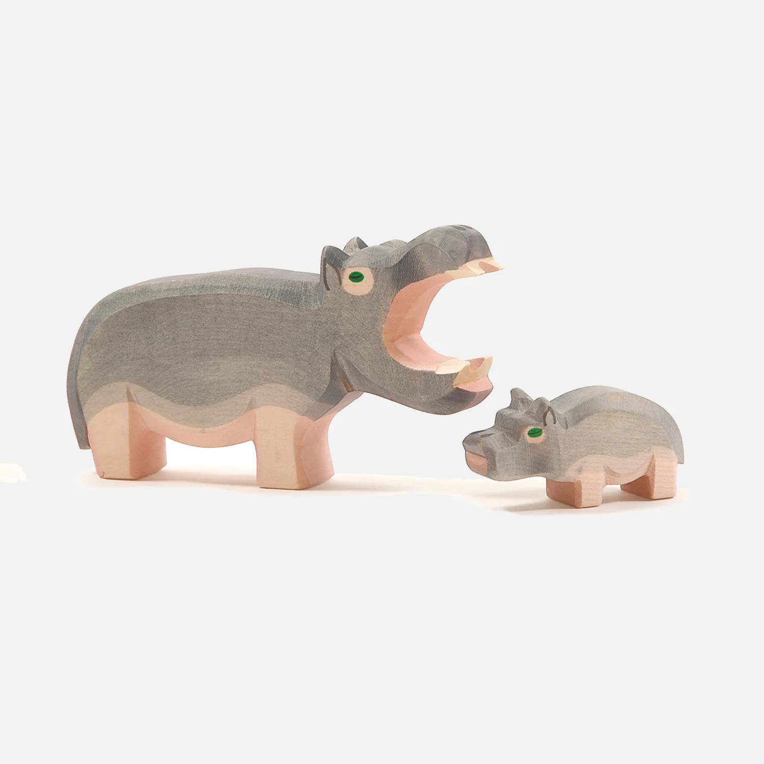 Handcrafted Wooden Baby Hippo - Image 2