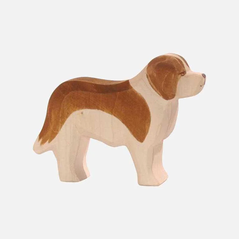 Handcrafted Wooden St Bernard Dog - Image 2