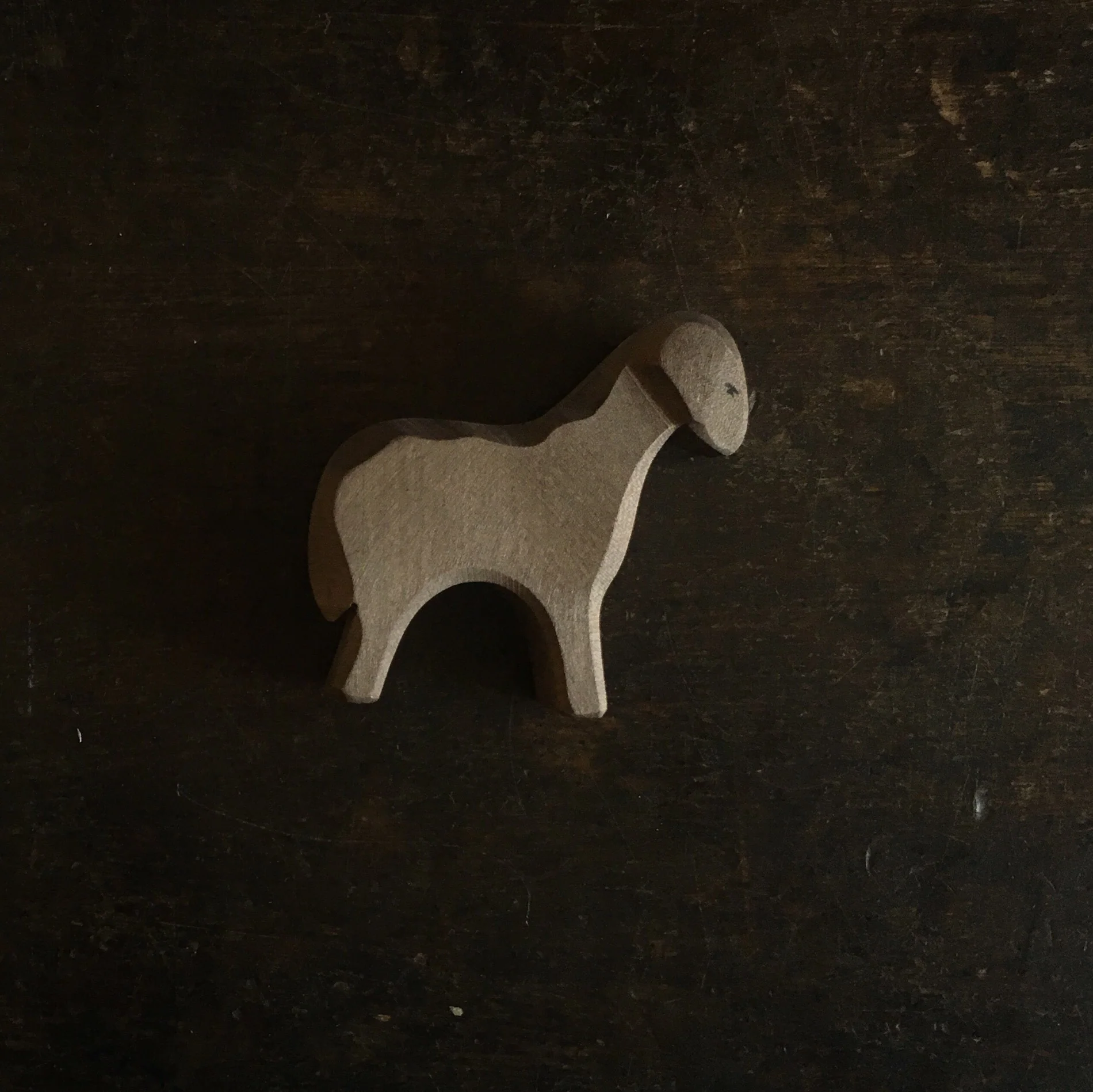 Handcrafted Wooden Brown Sheep