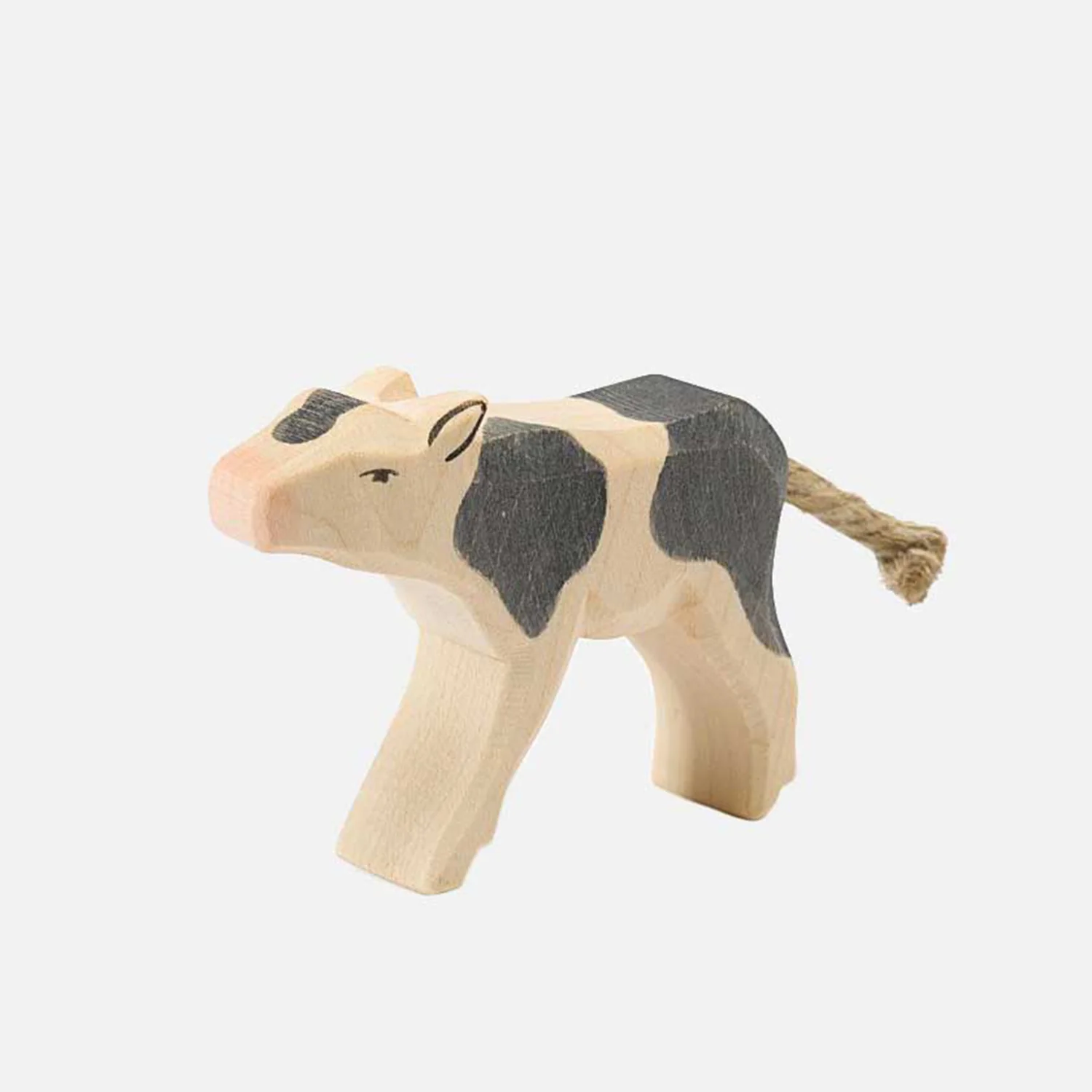 Handcrafted Wooden Calf Drinking - Image 2