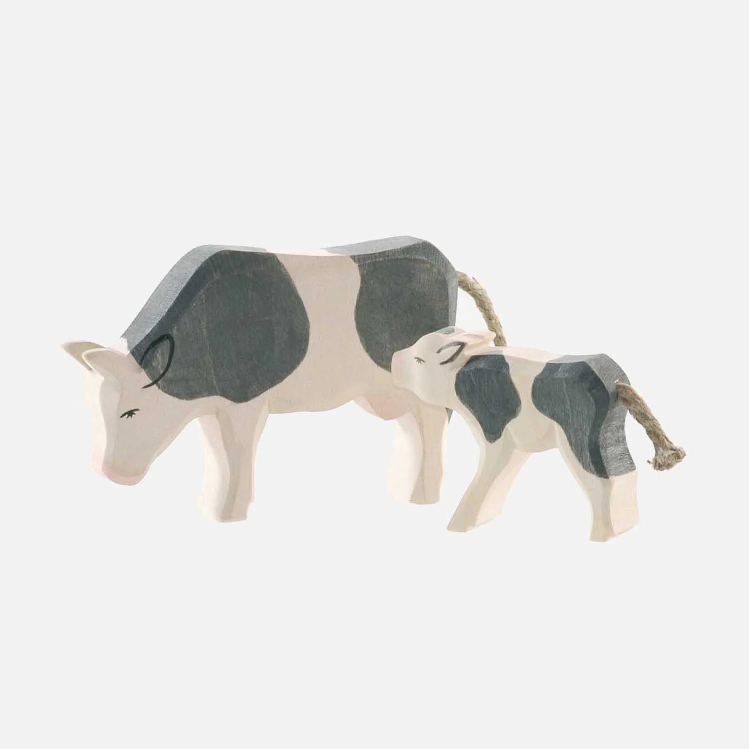 Handcrafted Wooden Calf Drinking - Image 3