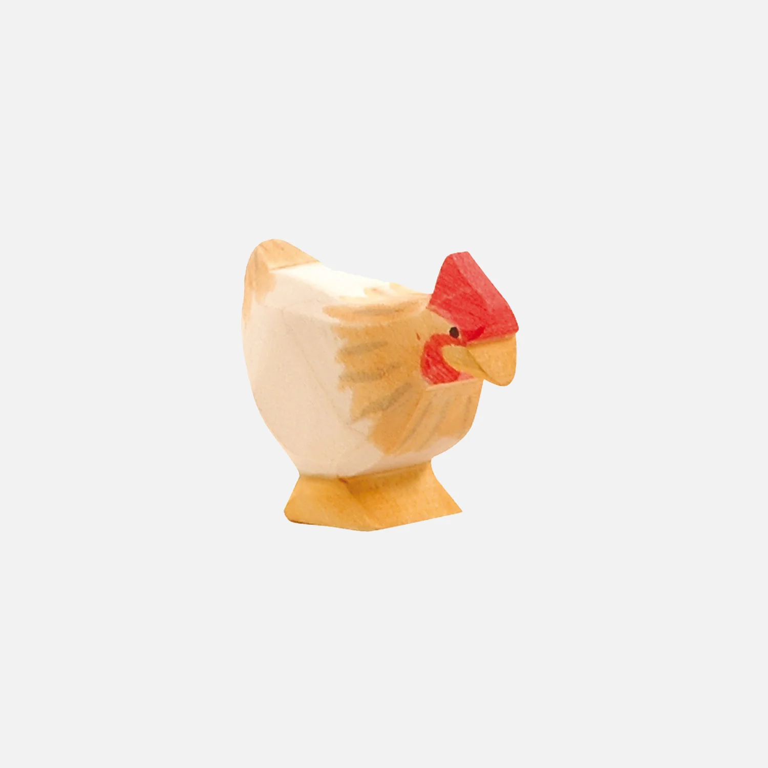 Handcrafted Wooden Hen Ochre Standing - Image 2