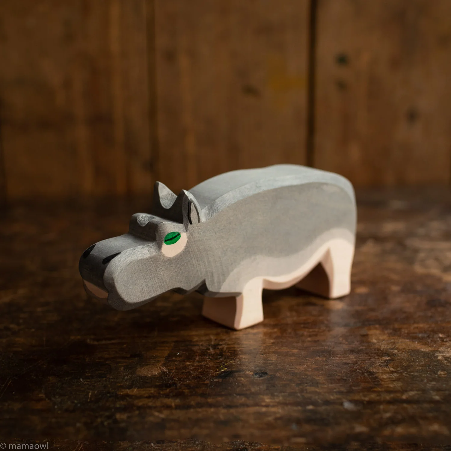 Handcrafted Wooden Hippo