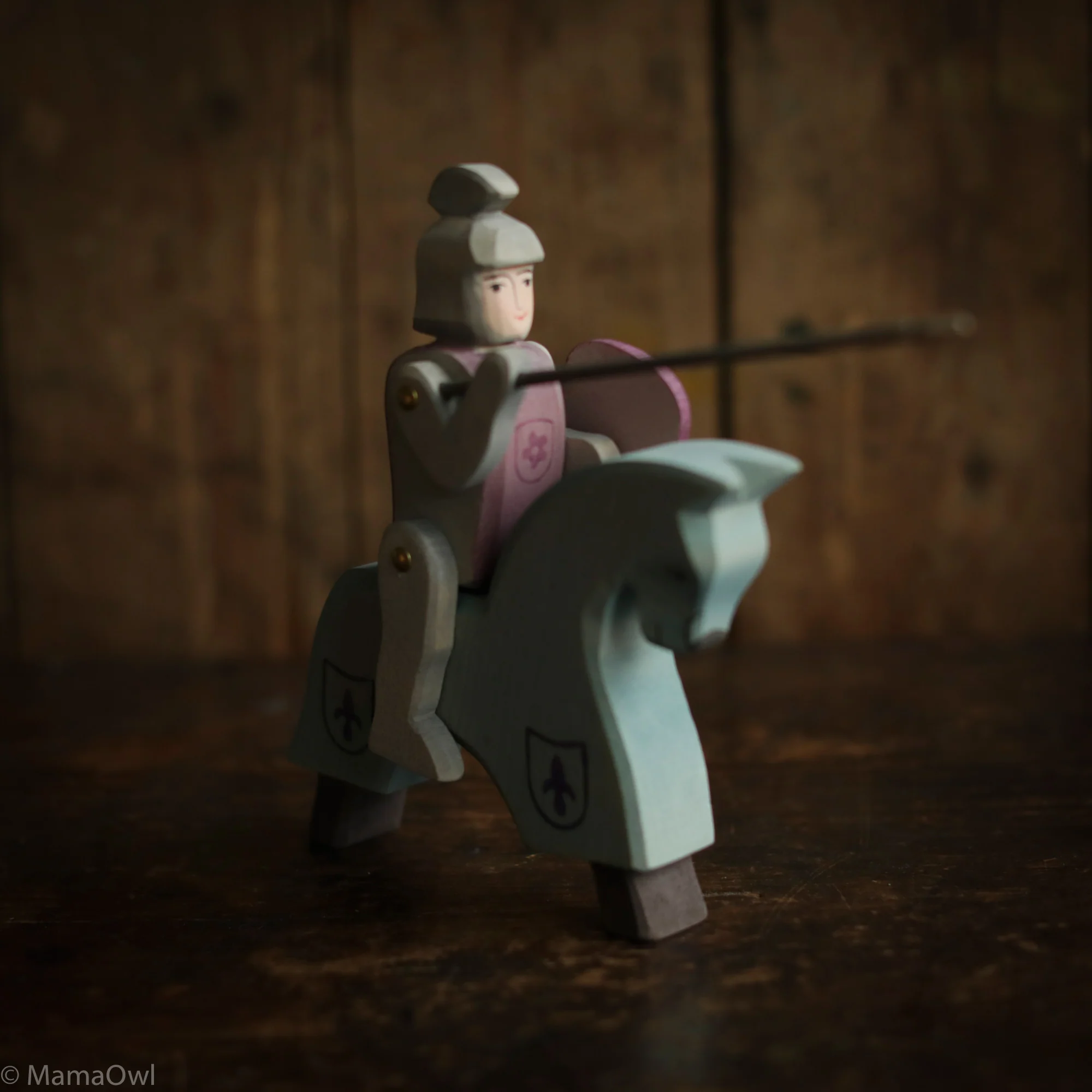 Handcrafted Wooden Horse For Knight - Blue - Image 2