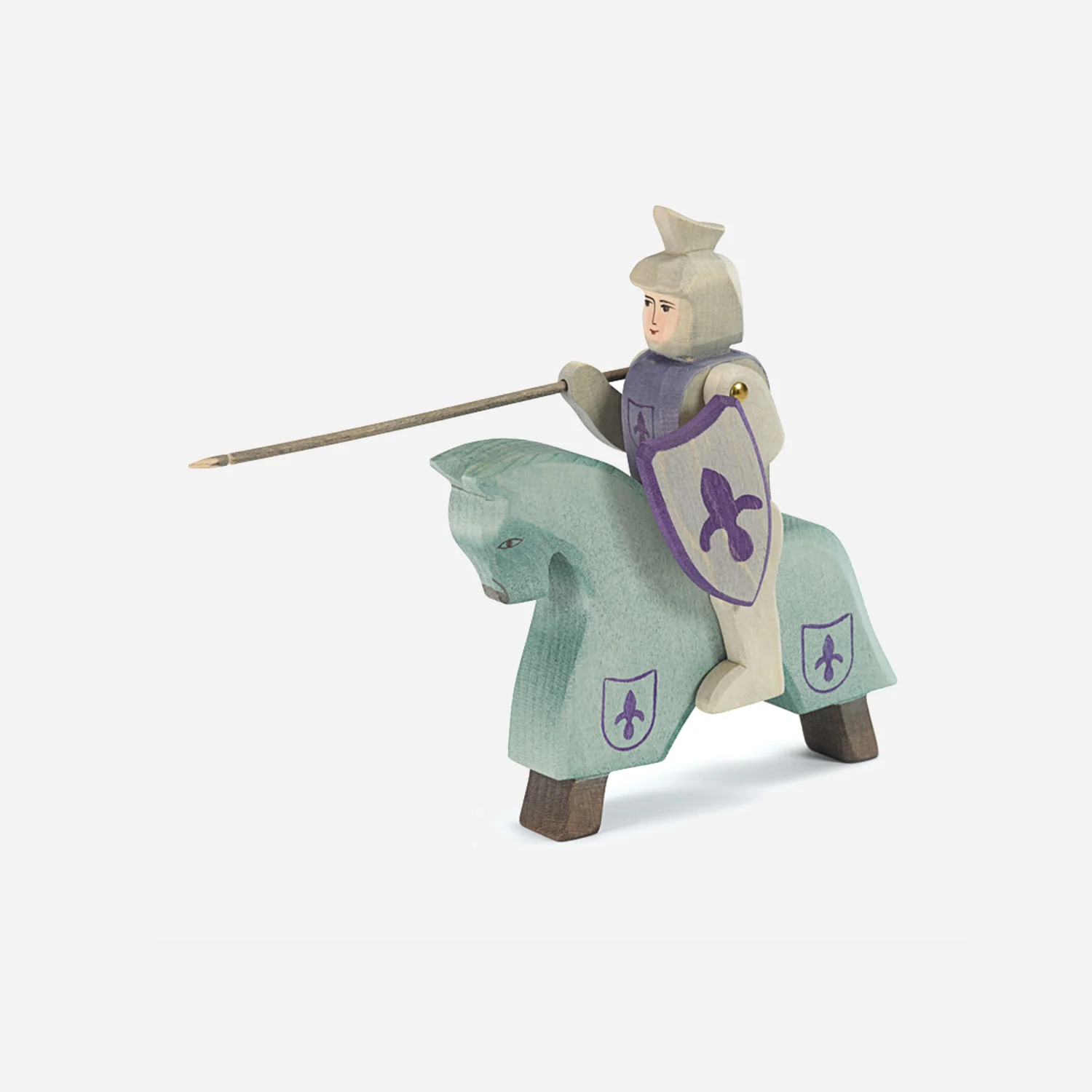 Handcrafted Wooden Horse For Knight - Blue - Image 4