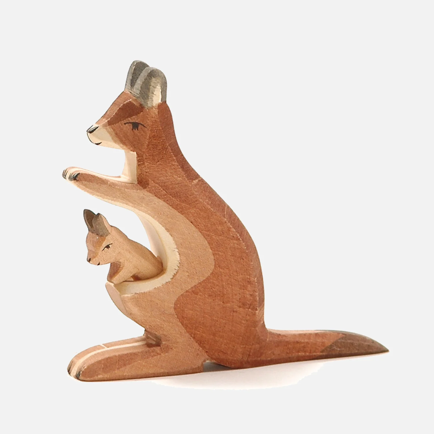 Handcrafted Wooden kangaroo with baby - More Options - Image 2