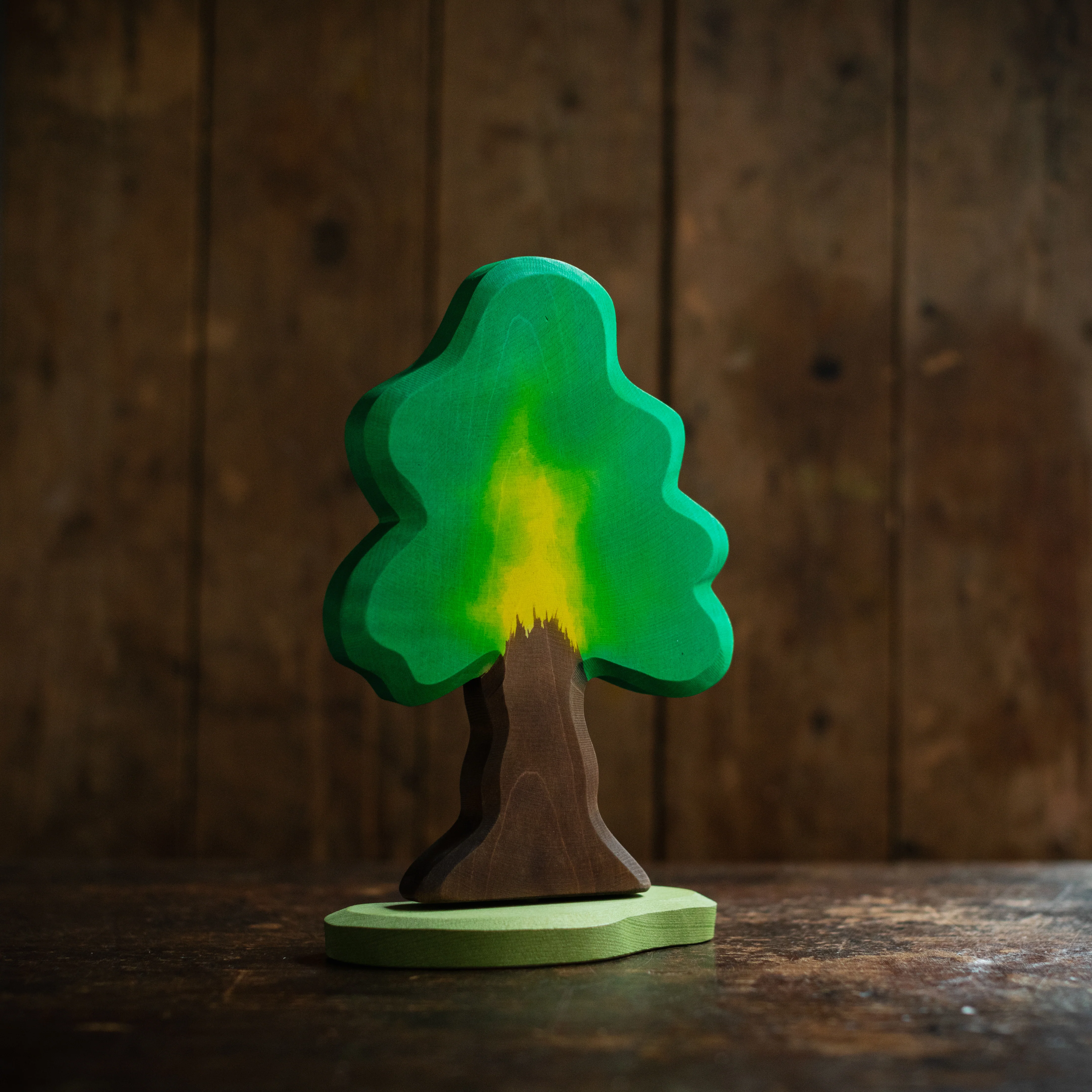 Handcrafted Wooden Large Oak Tree With Stand