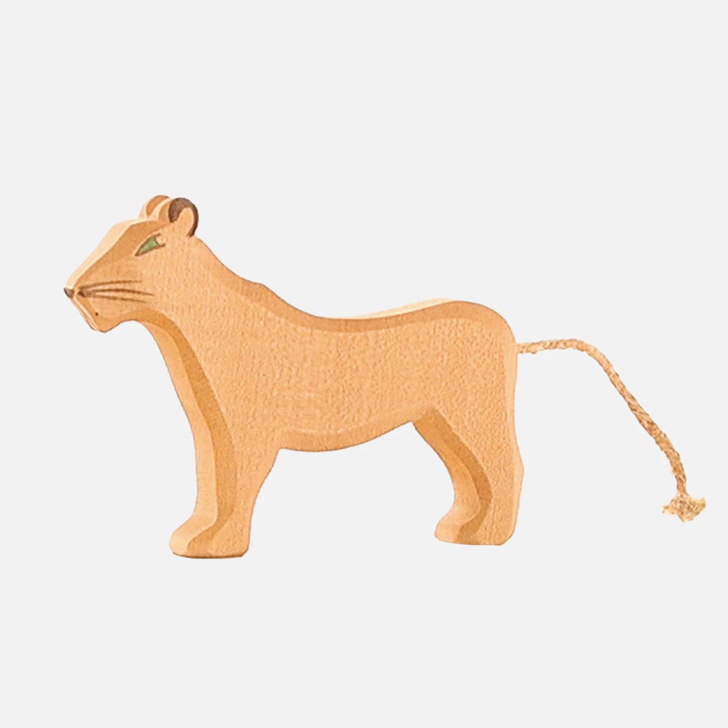 Handcrafted Wooden Large Standing Lioness - Image 2