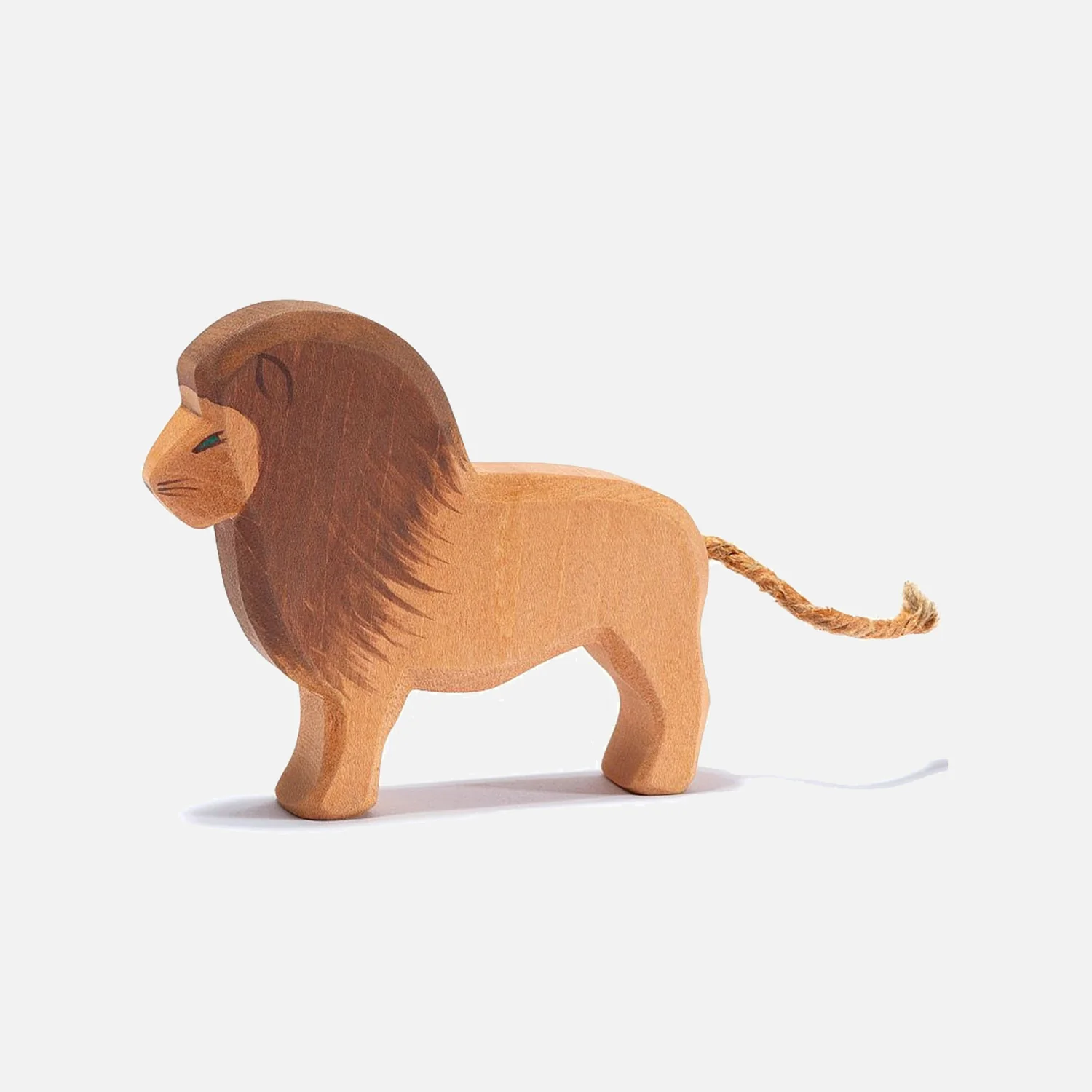 Handcrafted Wooden Large Standing Male Lion - Image 2