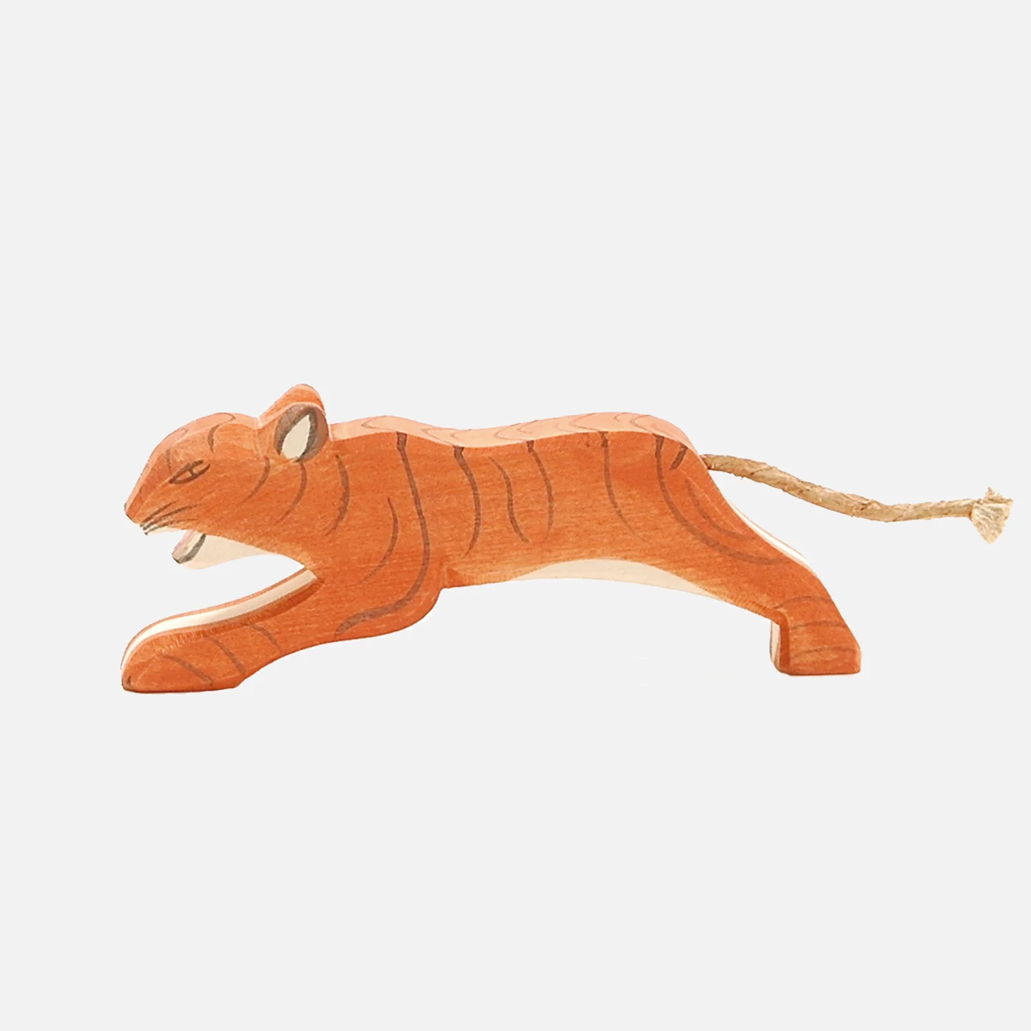 Handcrafted Wooden Large Tiger jumping - Image 3
