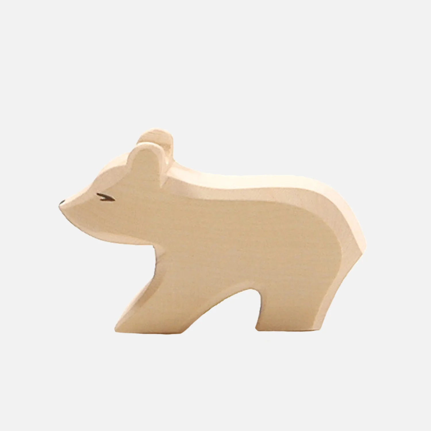 Handcrafted Wooden Polar Bear Cub Playing - Image 3