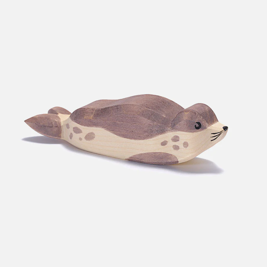 Handcrafted Wooden Sea Lion Resting - Image 2