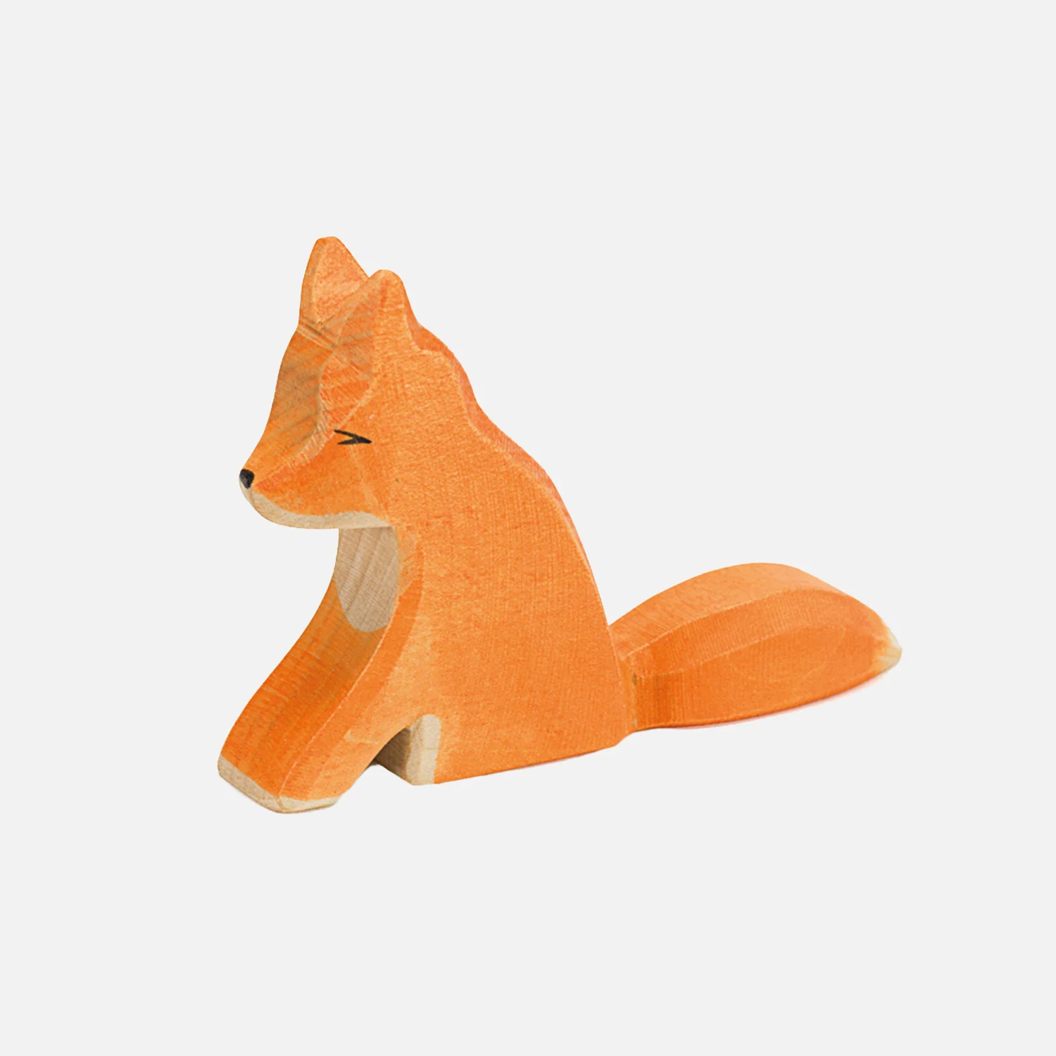 Handcrafted Wooden Sitting Fox - Image 4