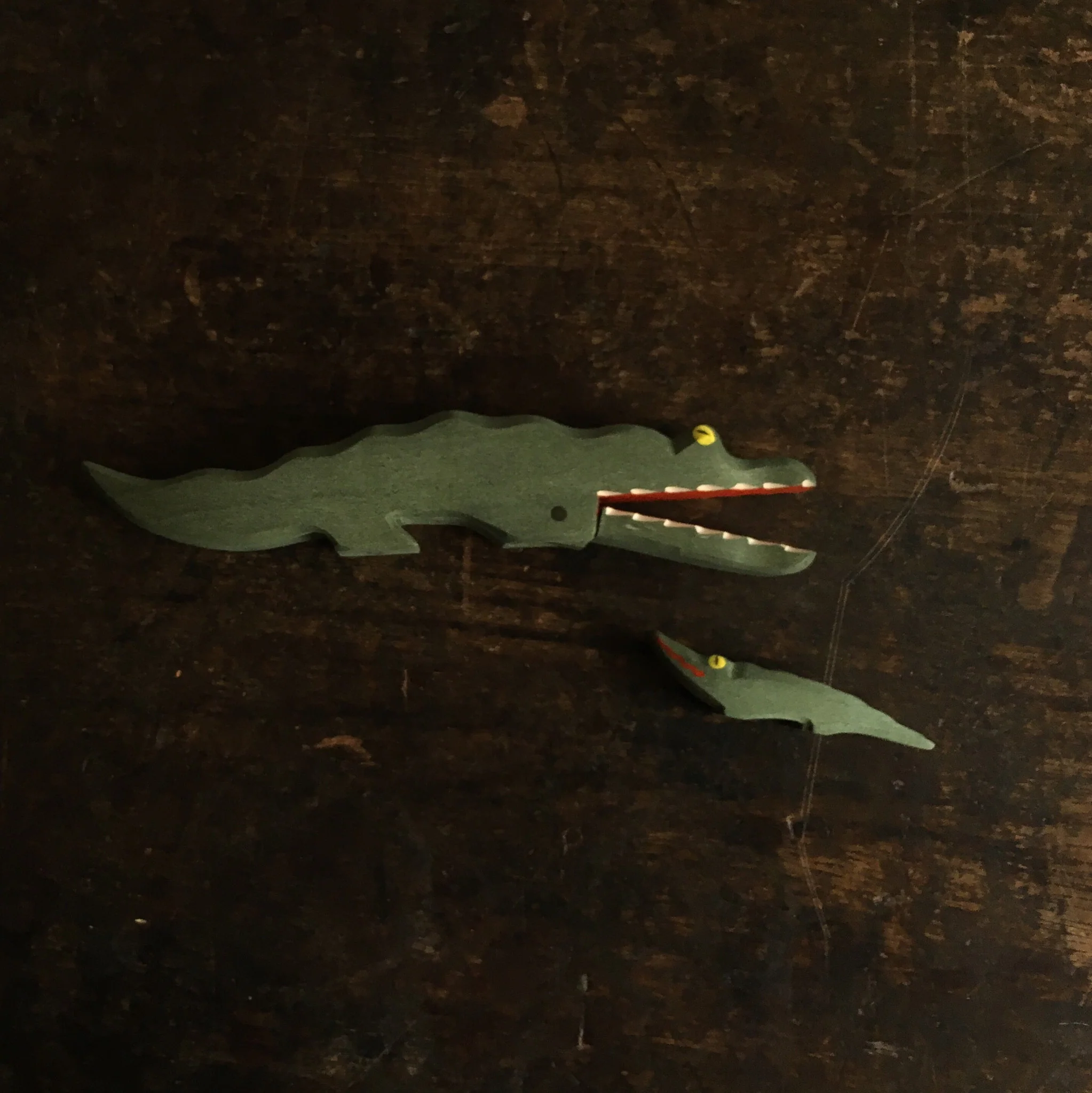 Handcrafted Wooden Small Crocodile - Image 2