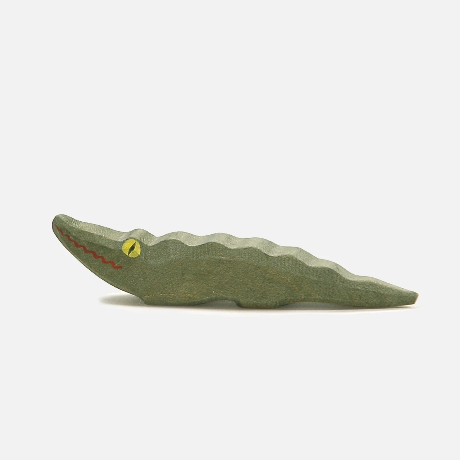 Handcrafted Wooden Small Crocodile - Image 3