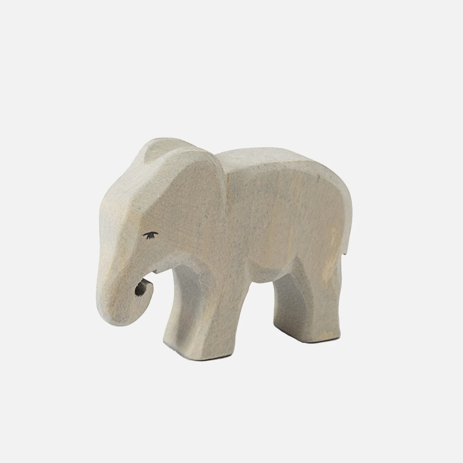Handcrafted Wooden Small Eating Baby Elephant - Image 3