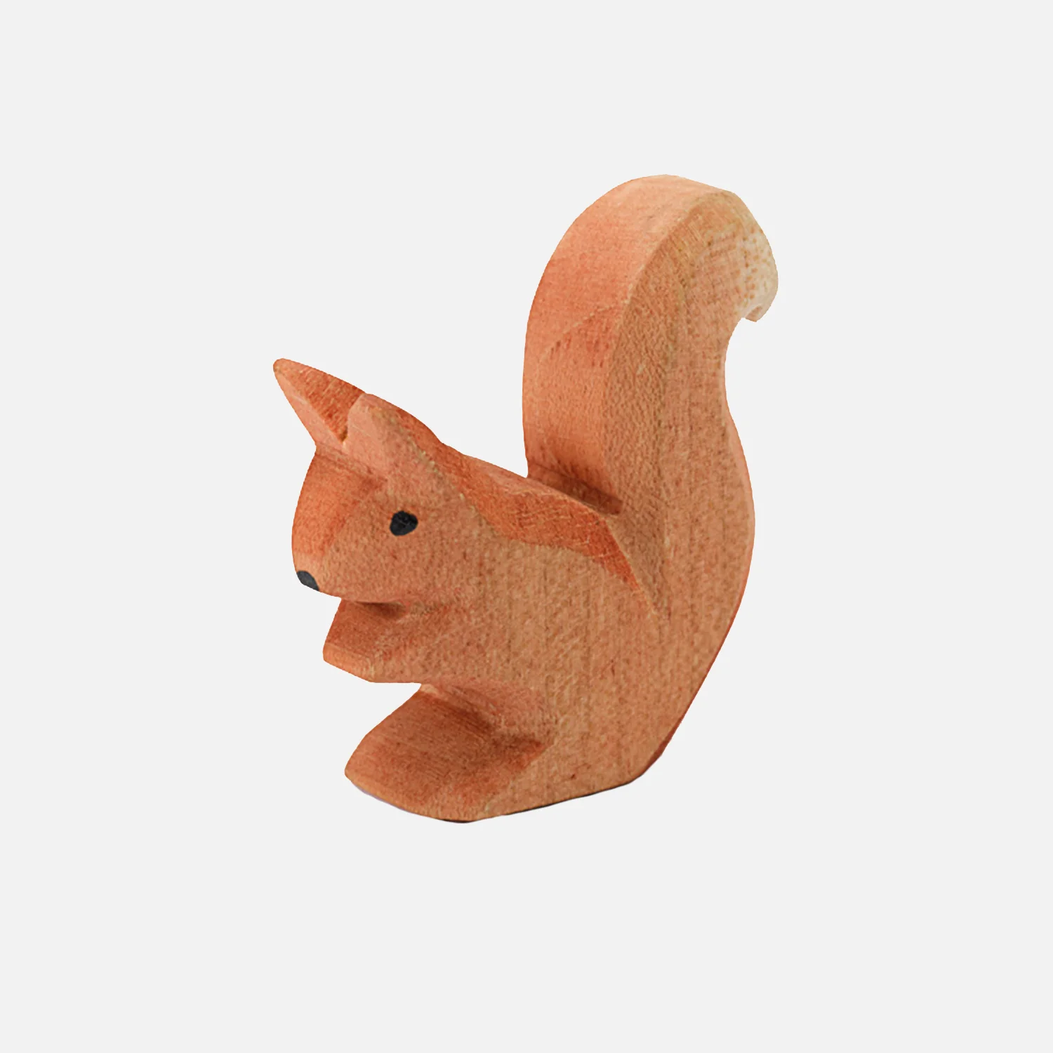 Handcrafted Wooden Small Red Sitting Squirrel - Image 3