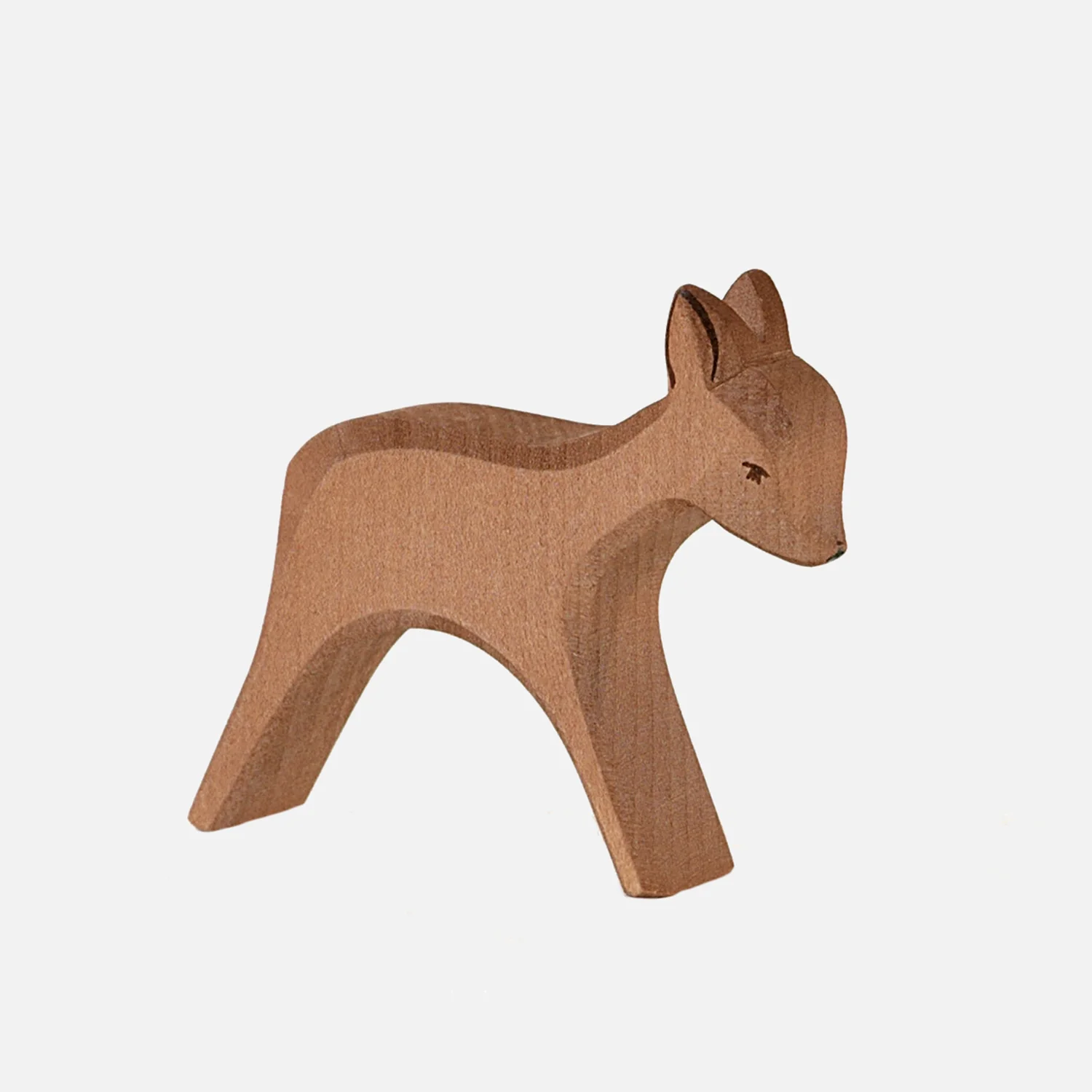 Handcrafted Wooden Small Standing Deer - Image 2
