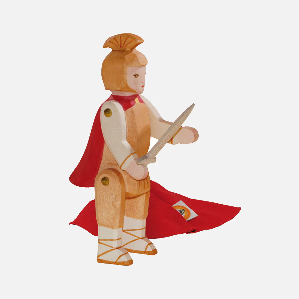 Handcrafted Wooden St Martin's Knight with Cape & Sword - Image 3