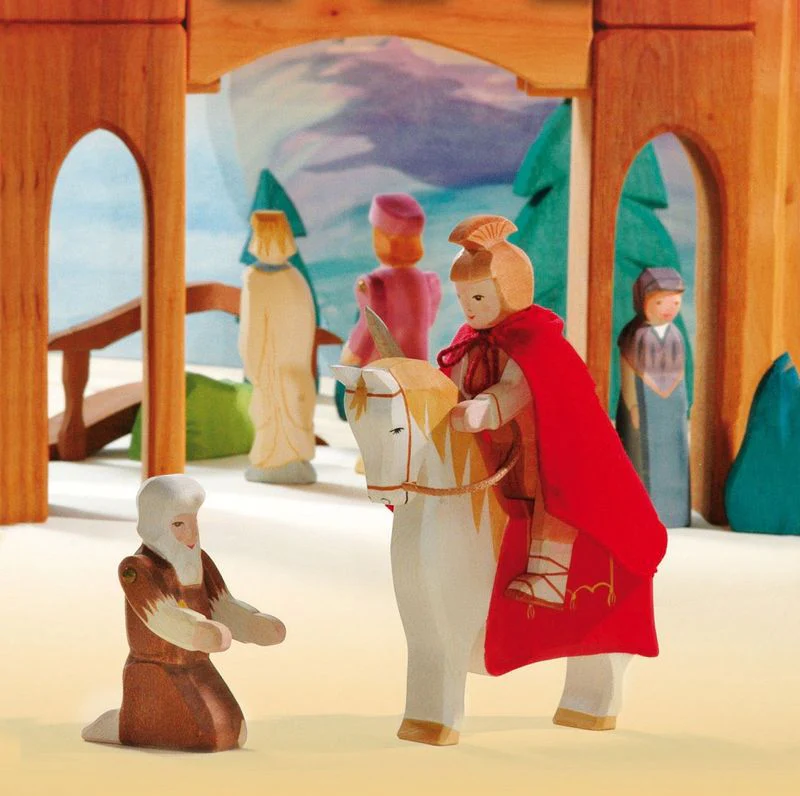 Handcrafted Wooden St Martin's White Knights Horse - Image 4
