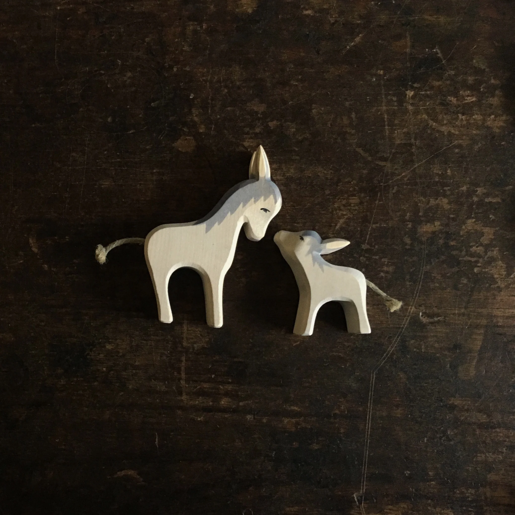 Handcrafted Wooden Standing Donkey - Image 2