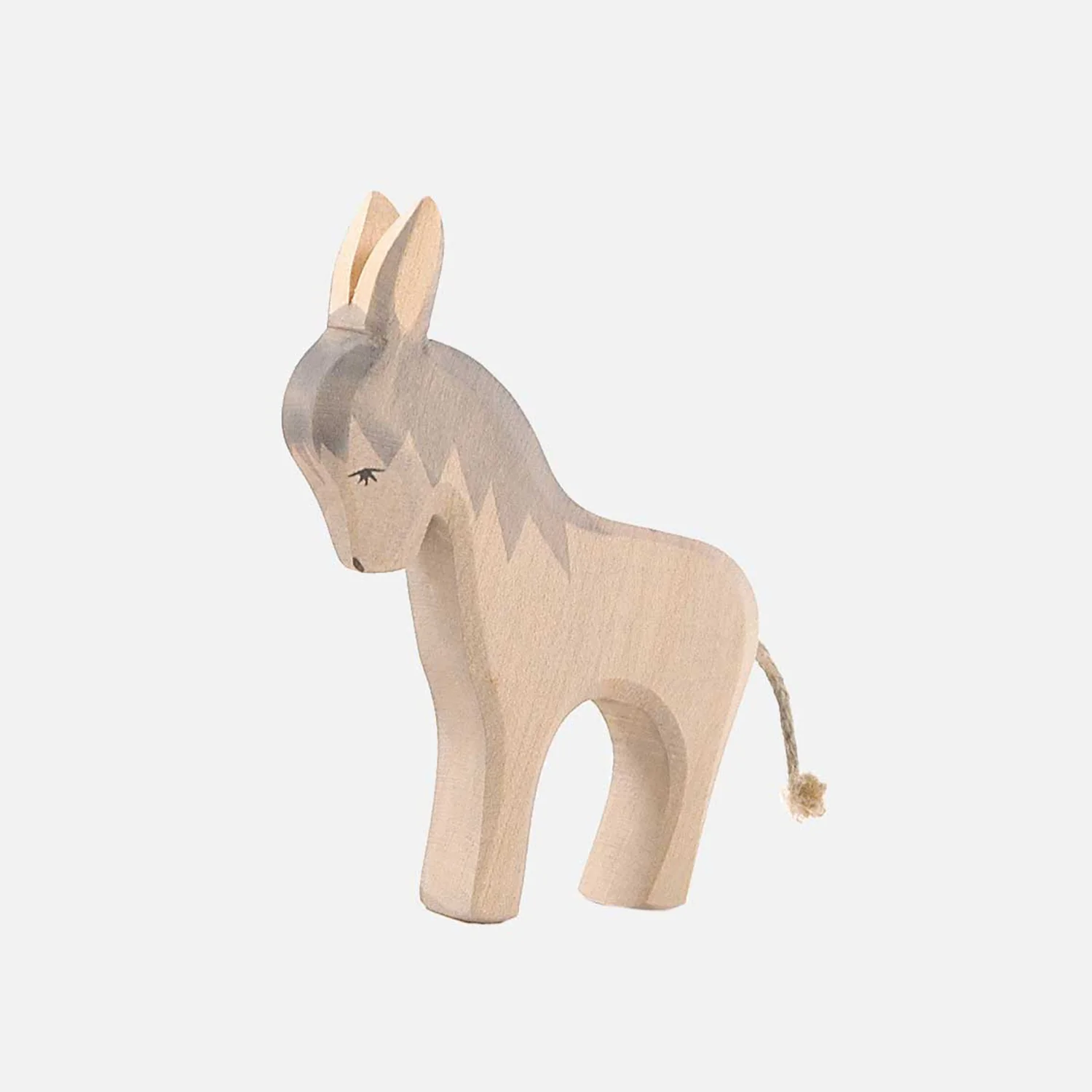 Handcrafted Wooden Standing Donkey - Image 3