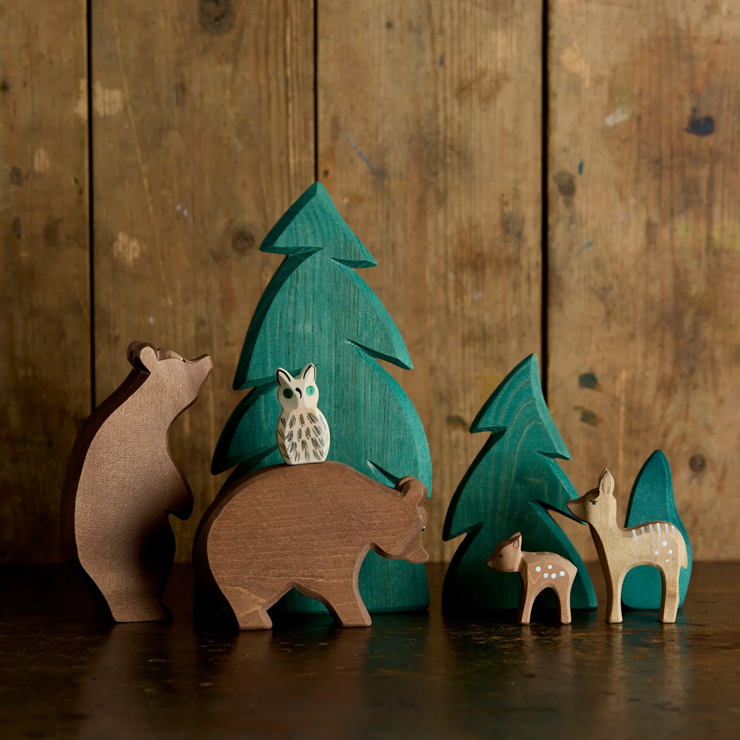 Handcrafted Wooden Standing Fawn - Image 2