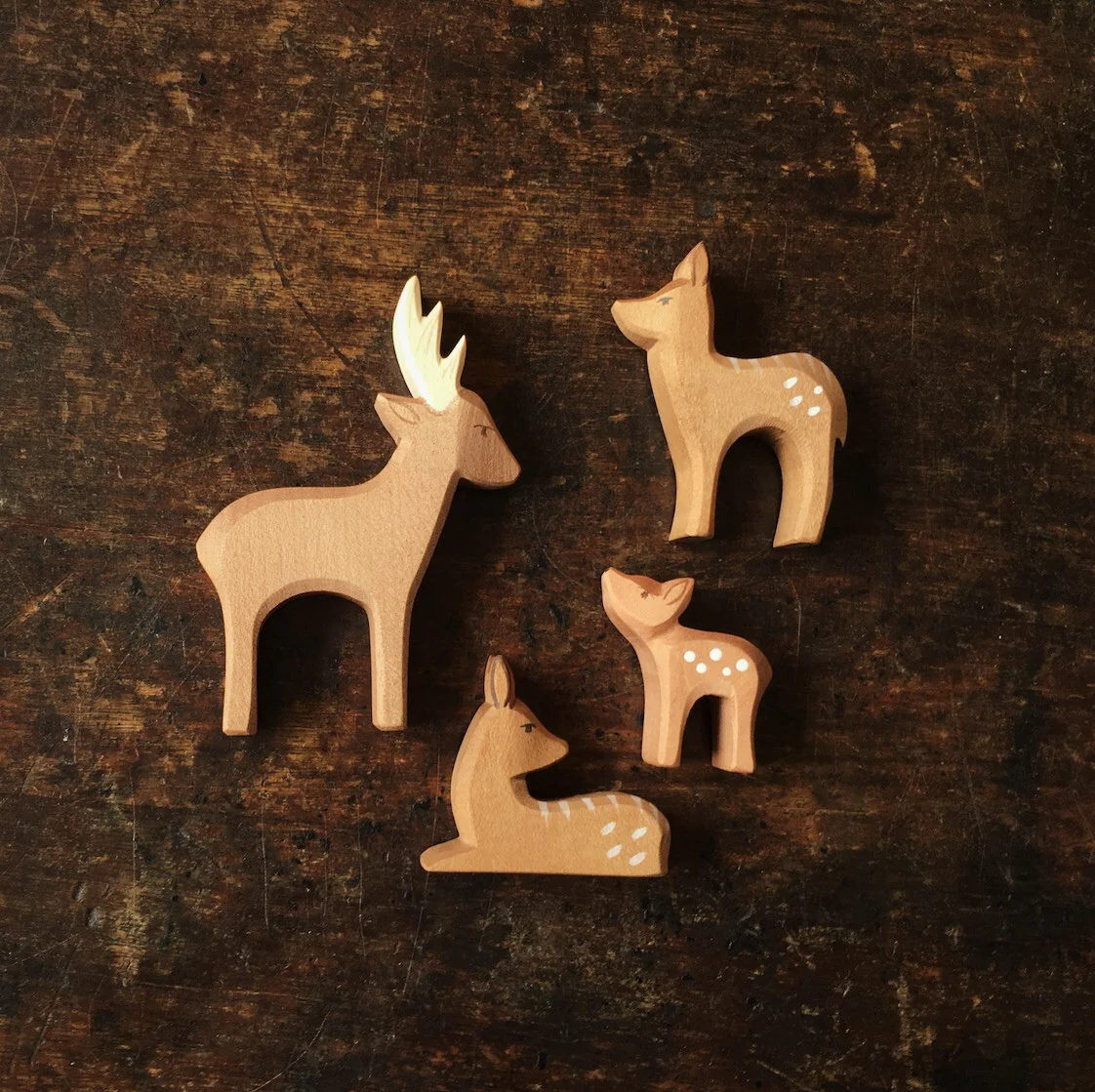 Handcrafted Wooden Standing Fawn - Image 3