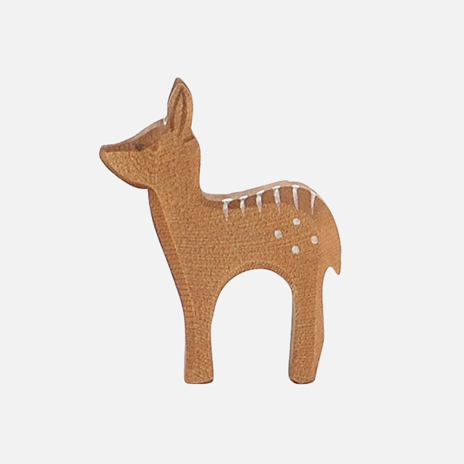 Handcrafted Wooden Standing Fawn - Image 4