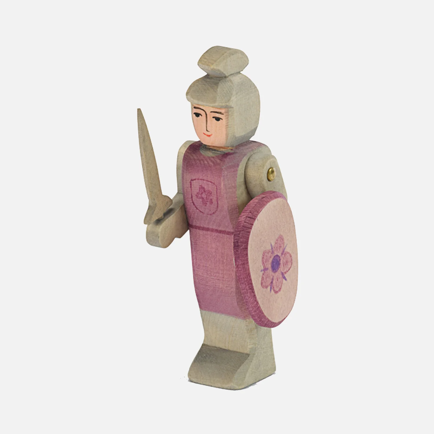 Handcrafted Wooden Standing Knight - Red - Image 4