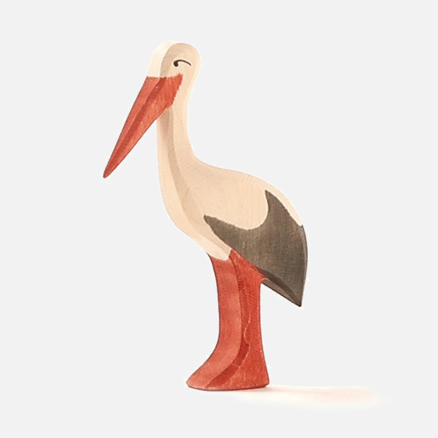 Handcrafted Wooden Standing Stork - Image 2