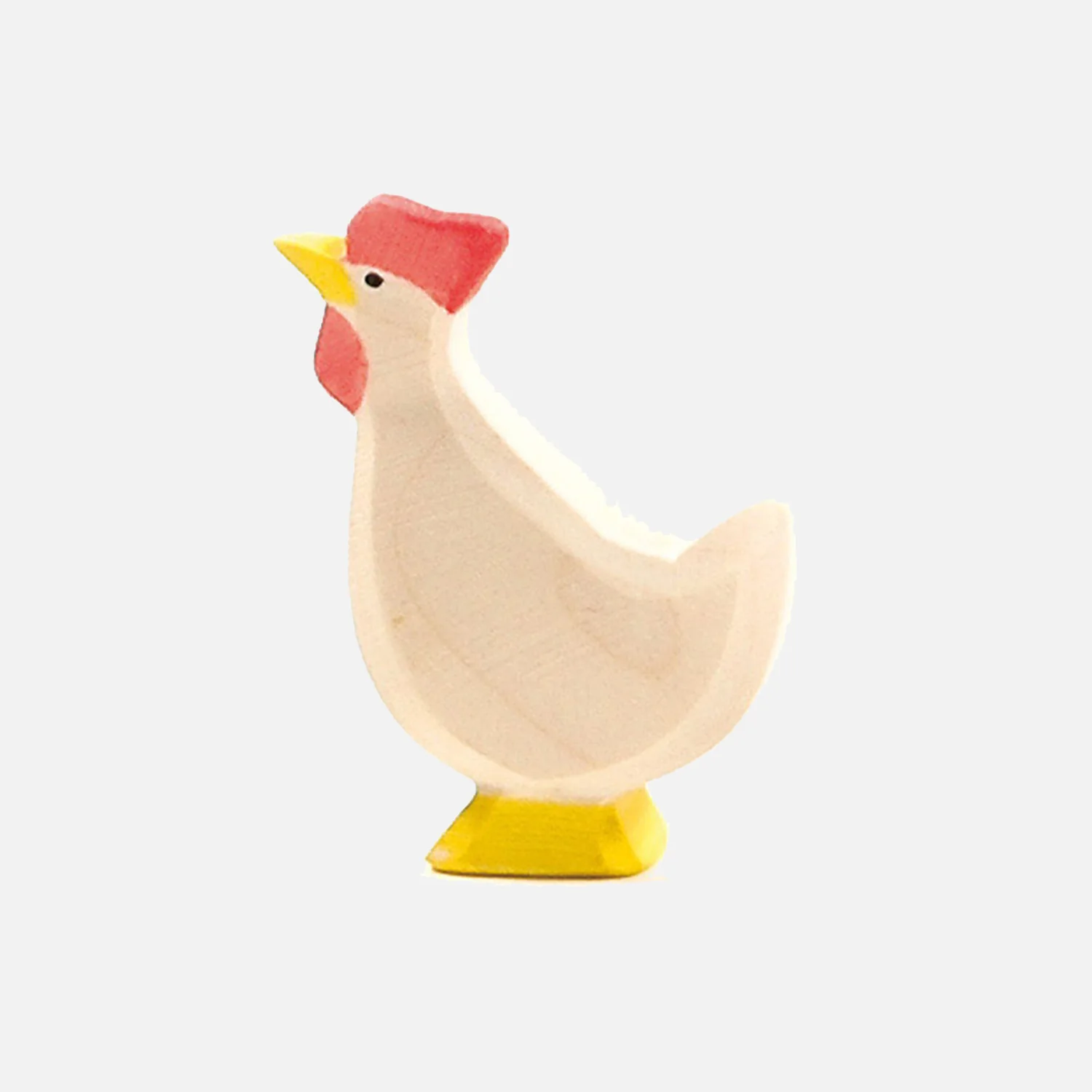Handcrafted Wooden White Hen - Image 2