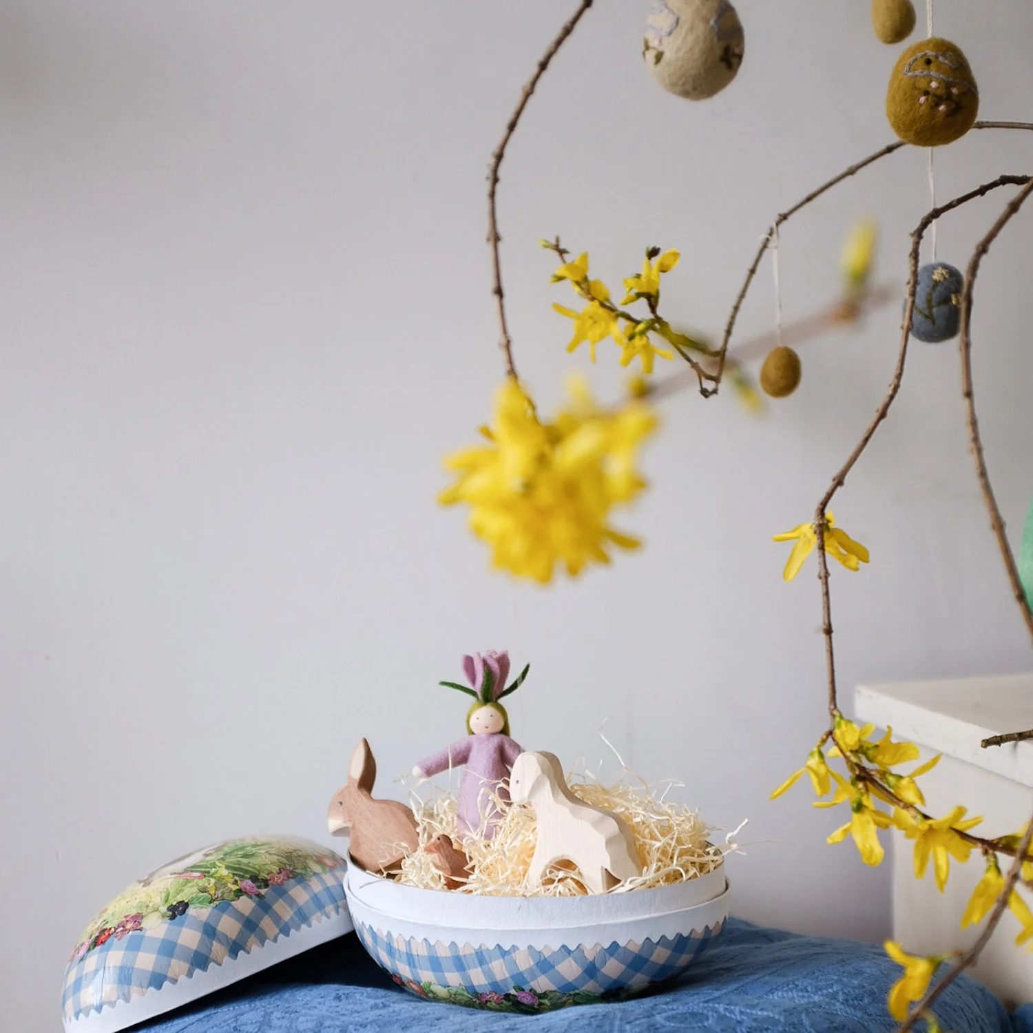 Handcrafted Wooden White Lamb Standing - Image 4