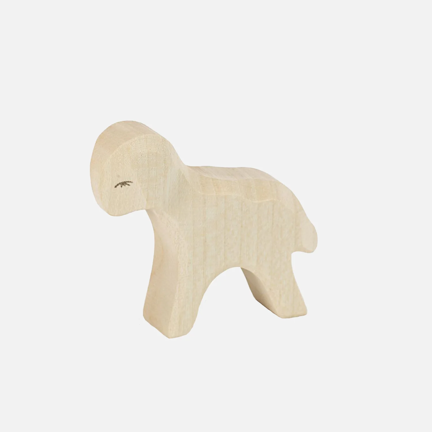 Handcrafted Wooden White Lamb Standing - Image 8