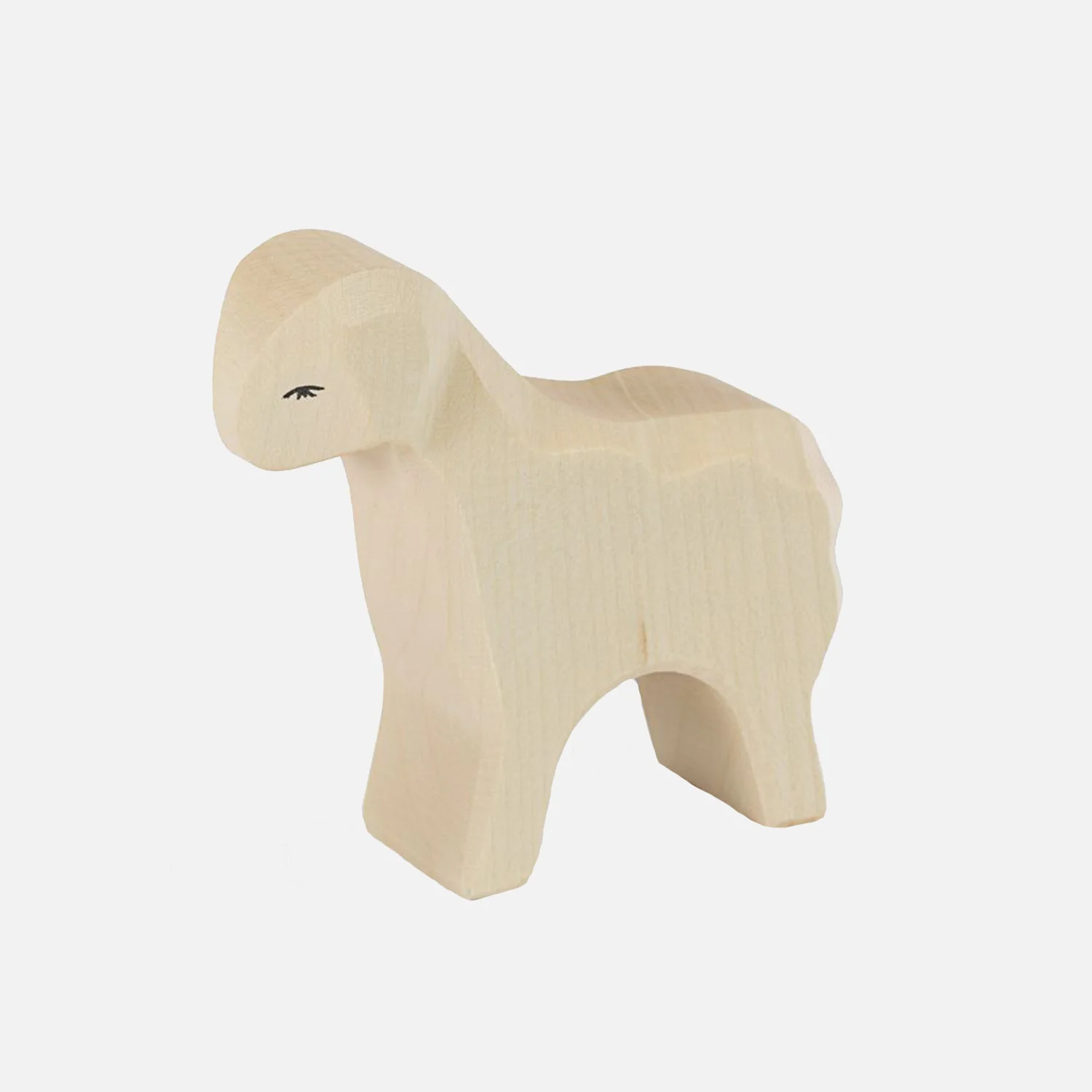 Handcrafted Wooden White Sheep - Image 3