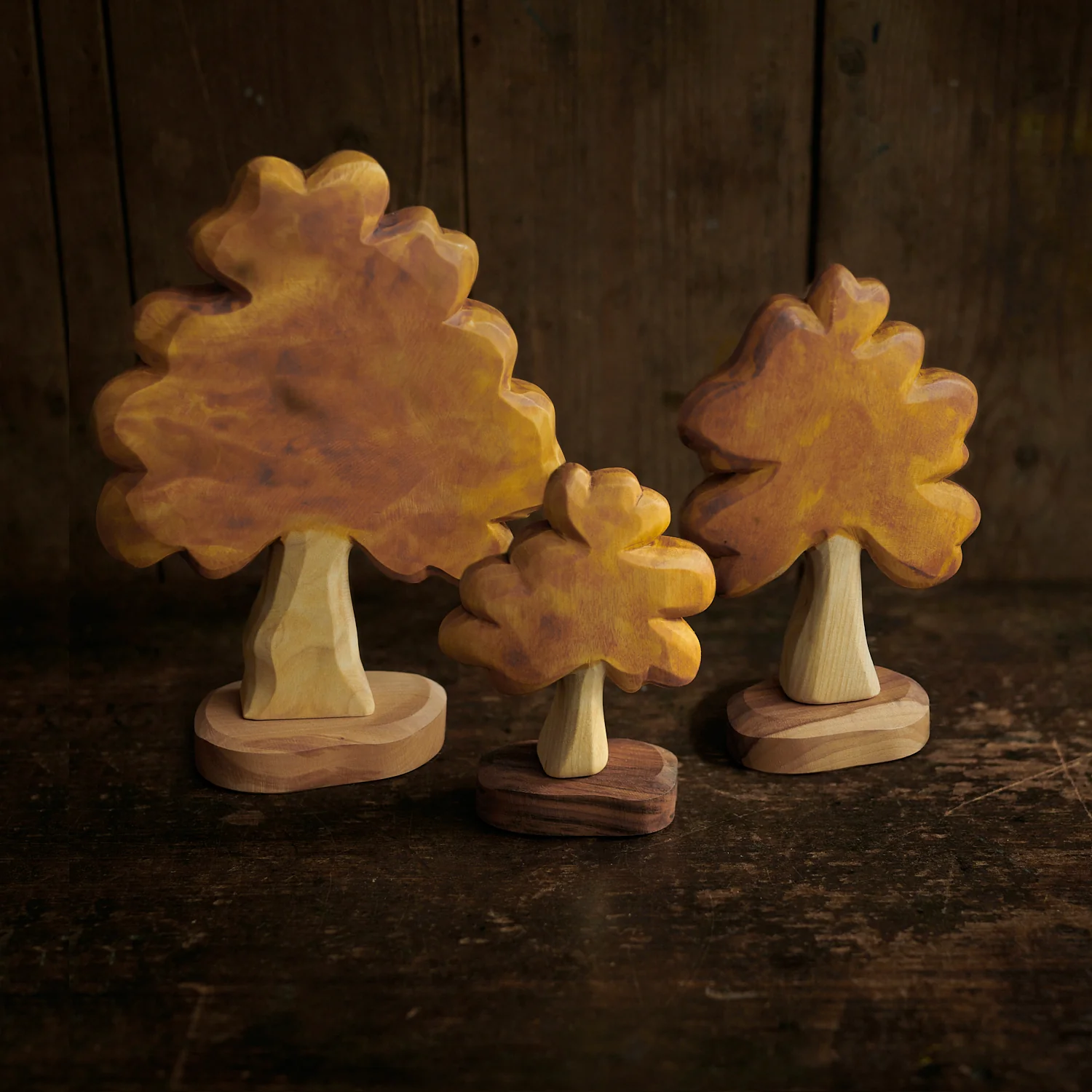 Handcrafted Wooden Small Autumn Tree - Image 2