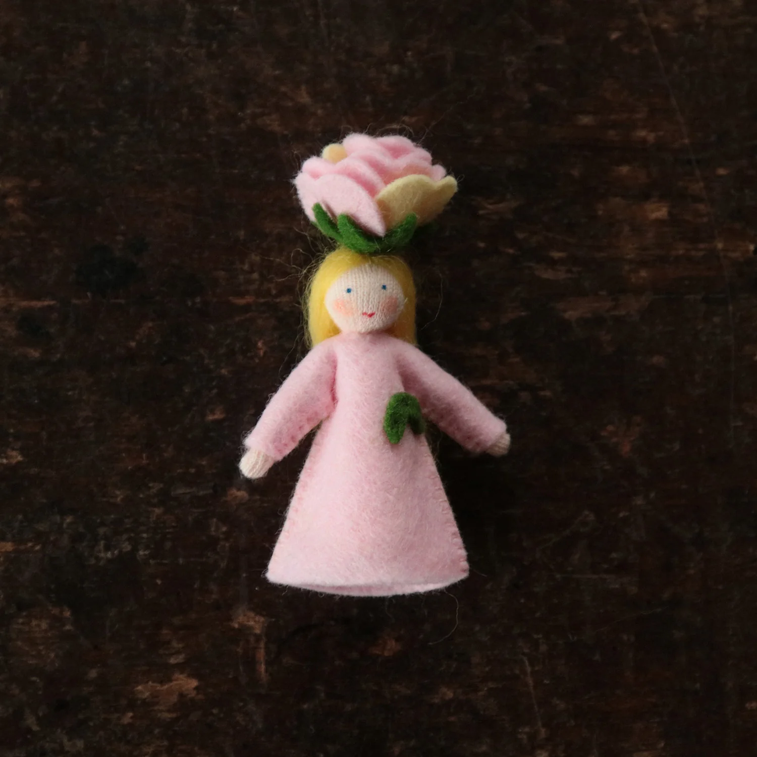 Handmade Wool Fairy - Blush Rose - White - Image 2