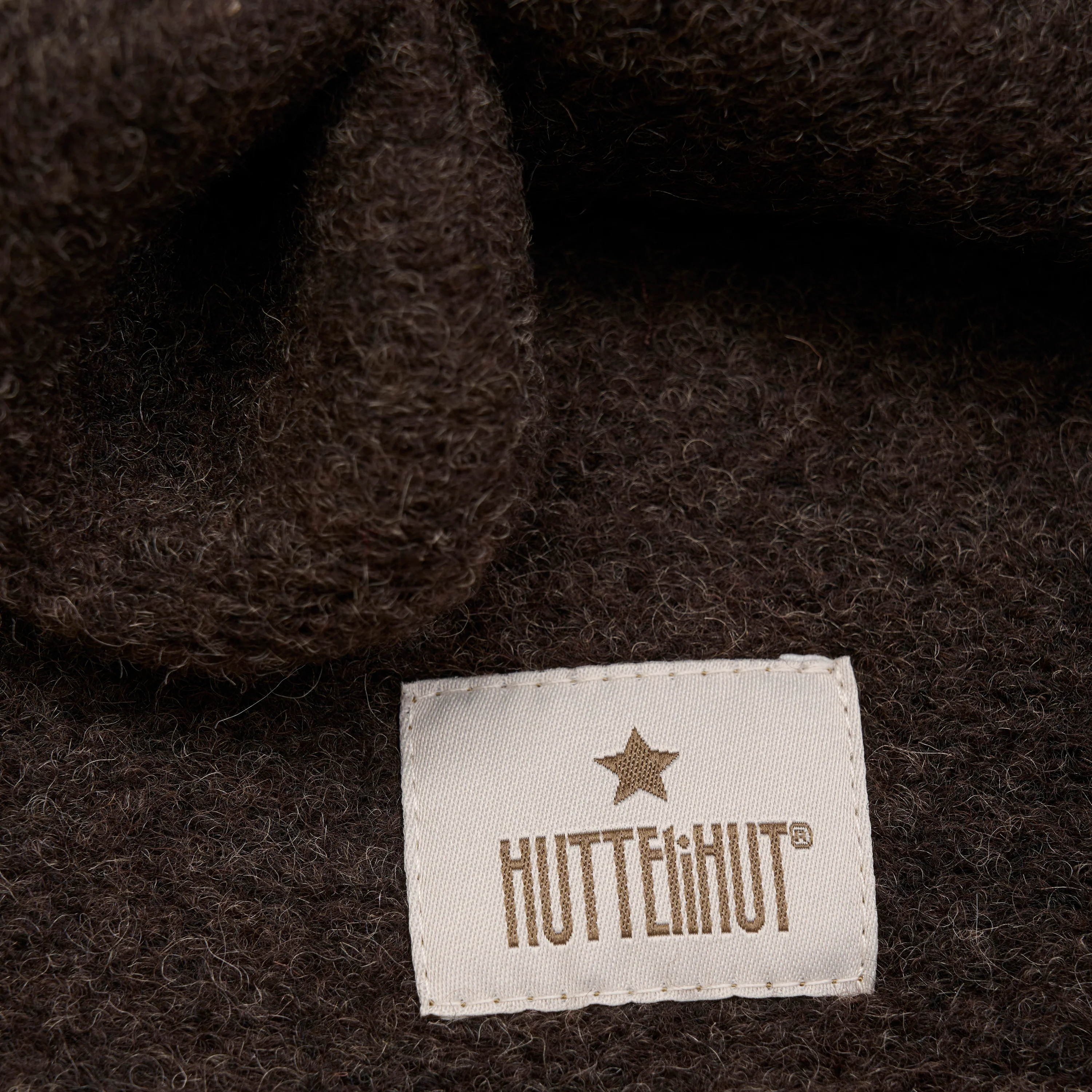 Baby & Kids Wool Felt Bear Balaclava - Dark Brown Melange - Image 3