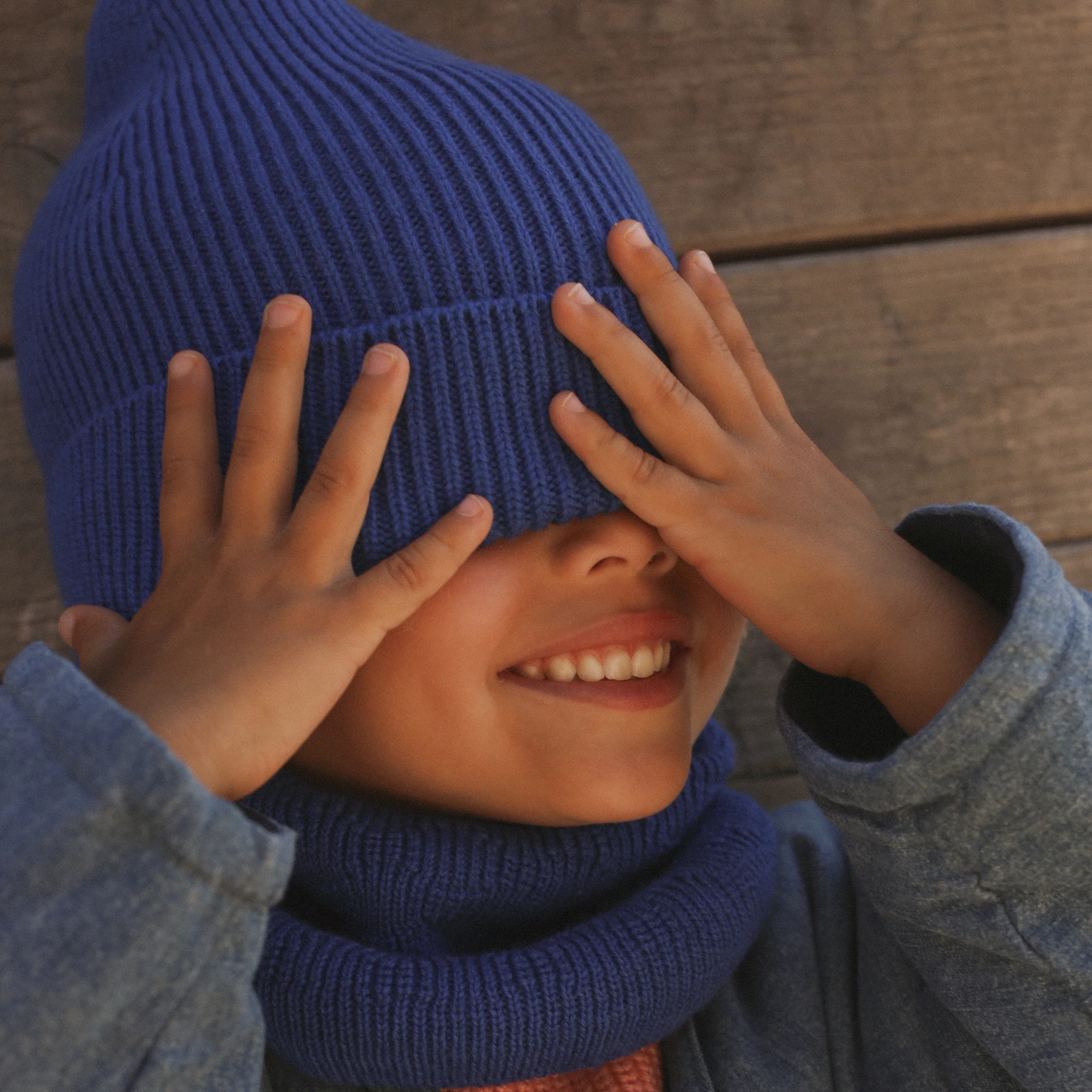 Baby & Kids Merino Wool Fonzie Beanie - Cobalt Blue