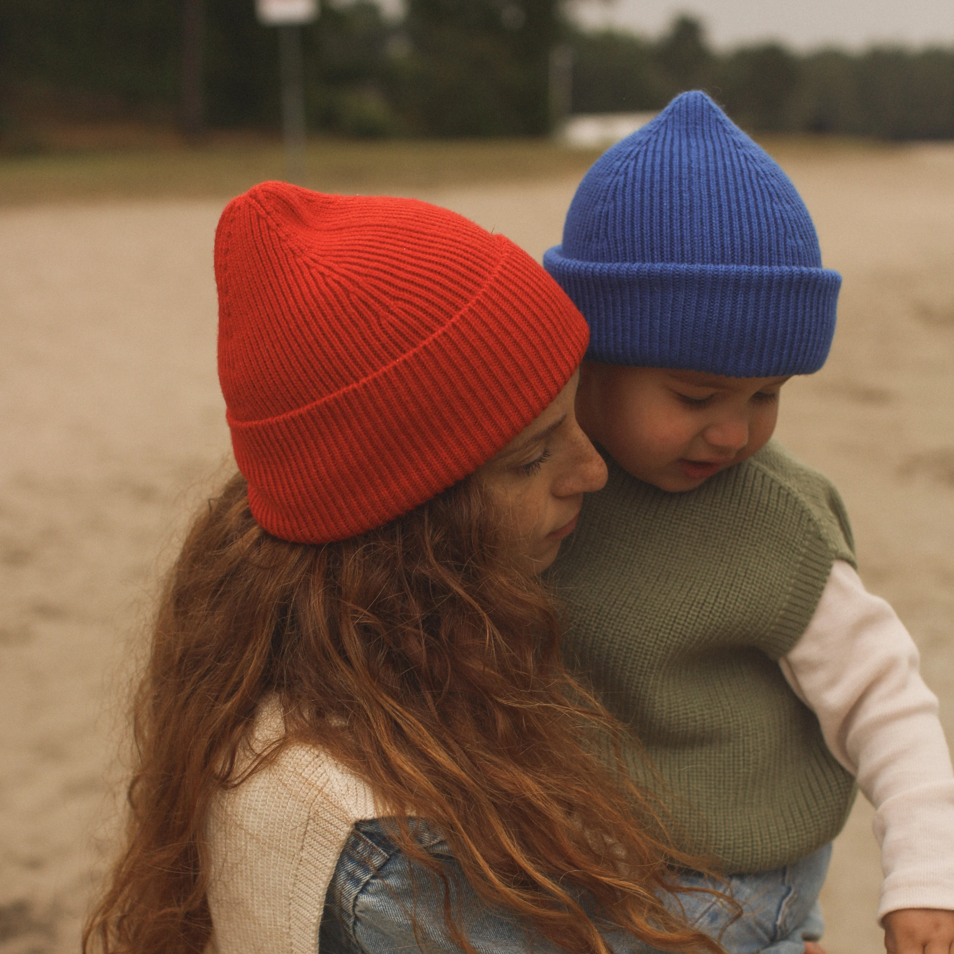 Baby & Kids Merino Wool Fonzie Beanie - Cobalt Blue - Image 2