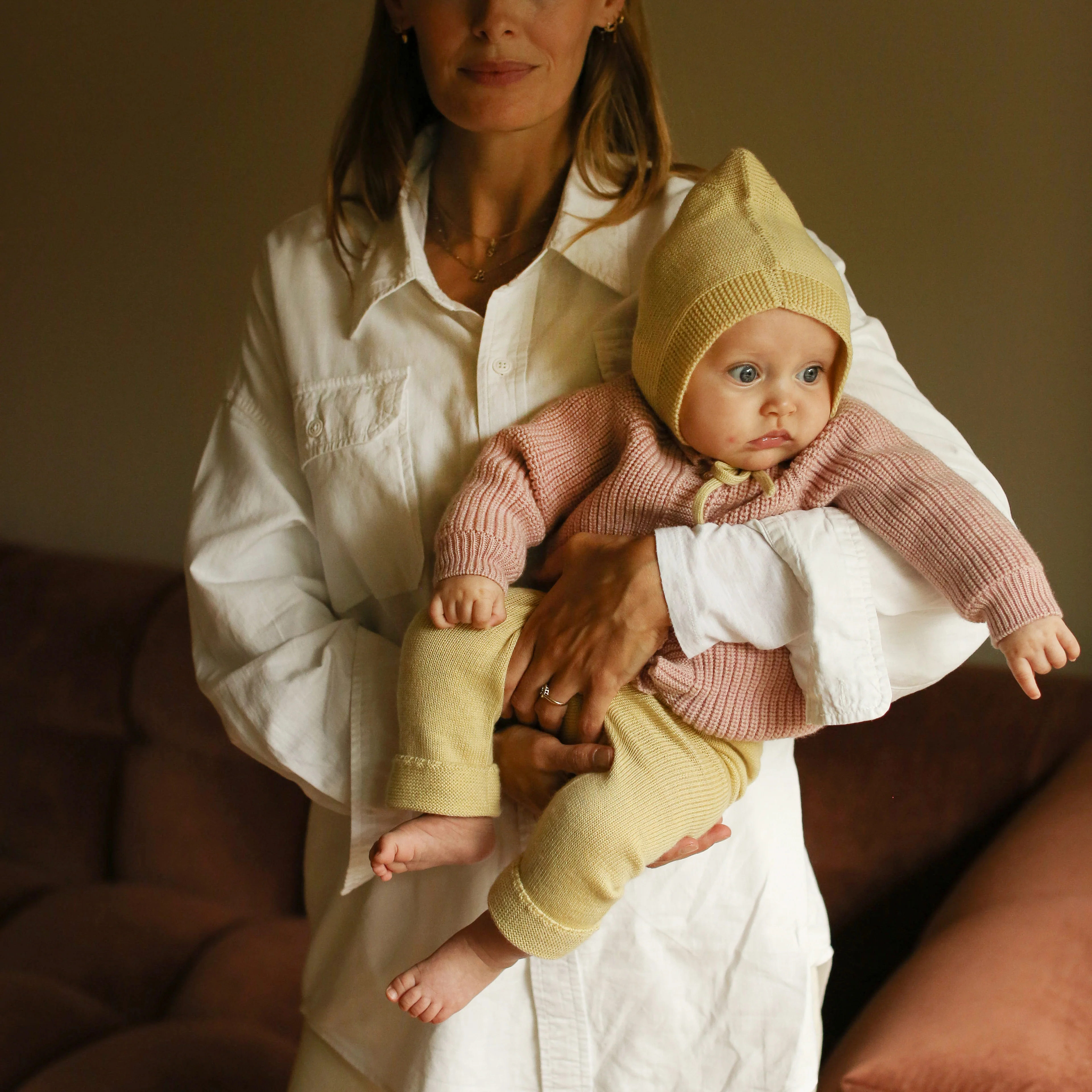 Baby Merino Wool Inga Cardigan - Powder - Image 4