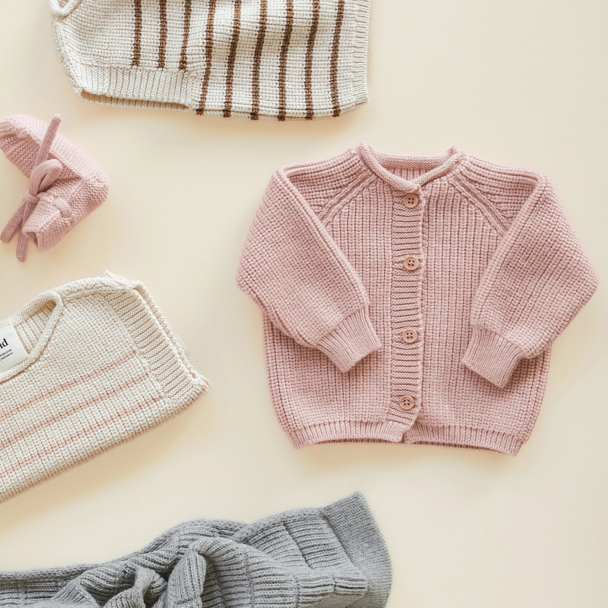 Baby Merino Wool Inga Cardigan - Powder - Image 5