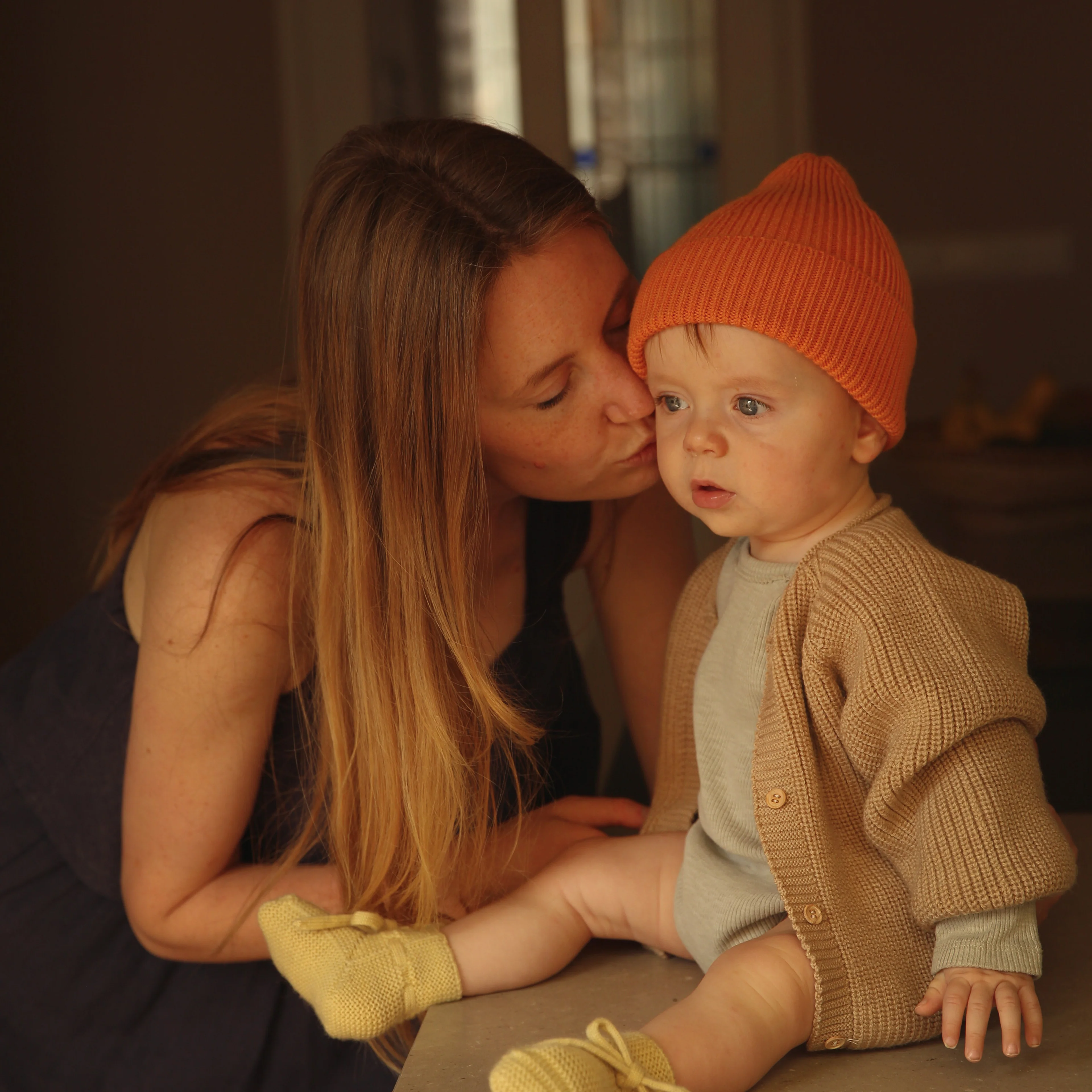 Baby Merino Wool Inga Cardigan - Sand - Image 5