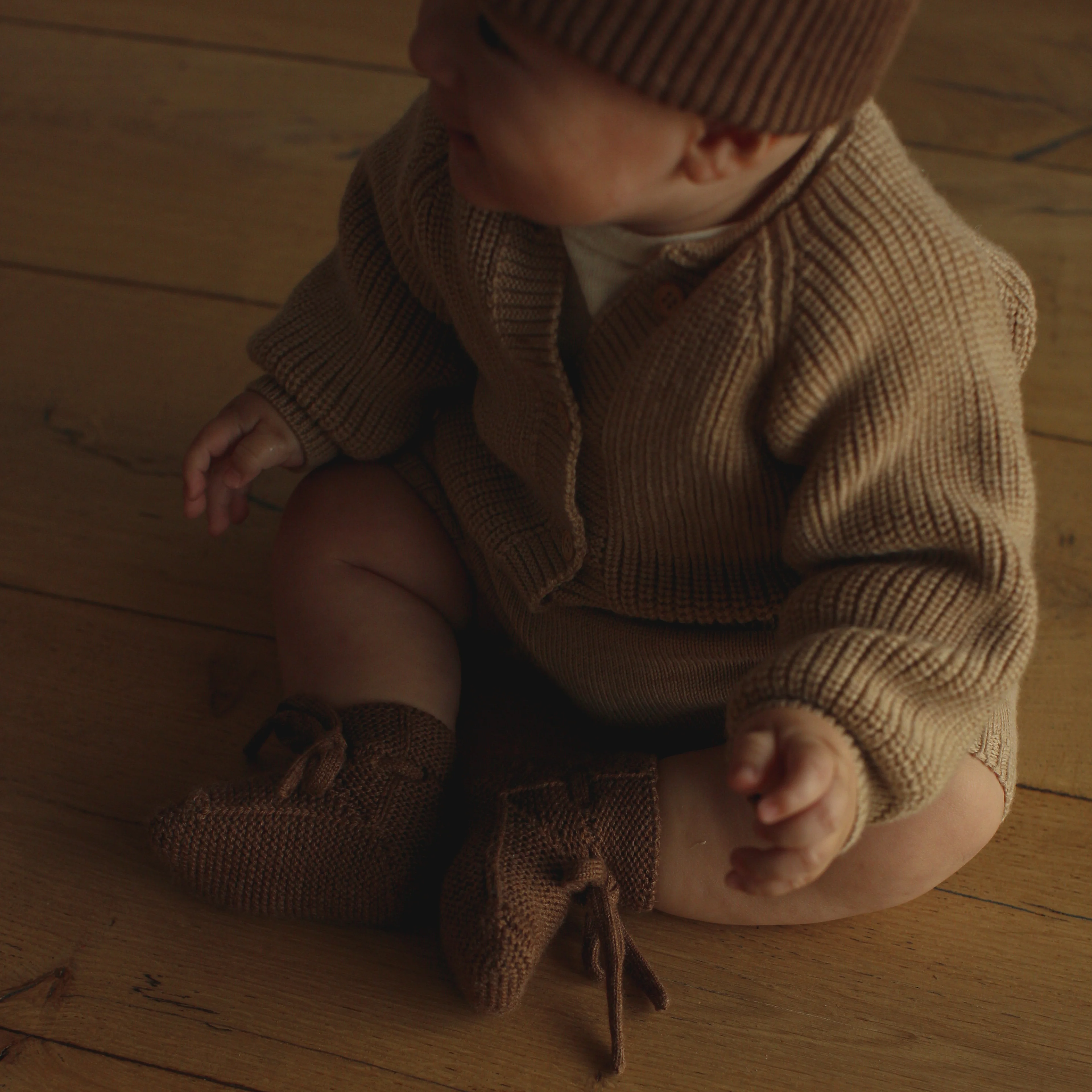 Baby Merino Wool Inga Cardigan - Sand - Image 6