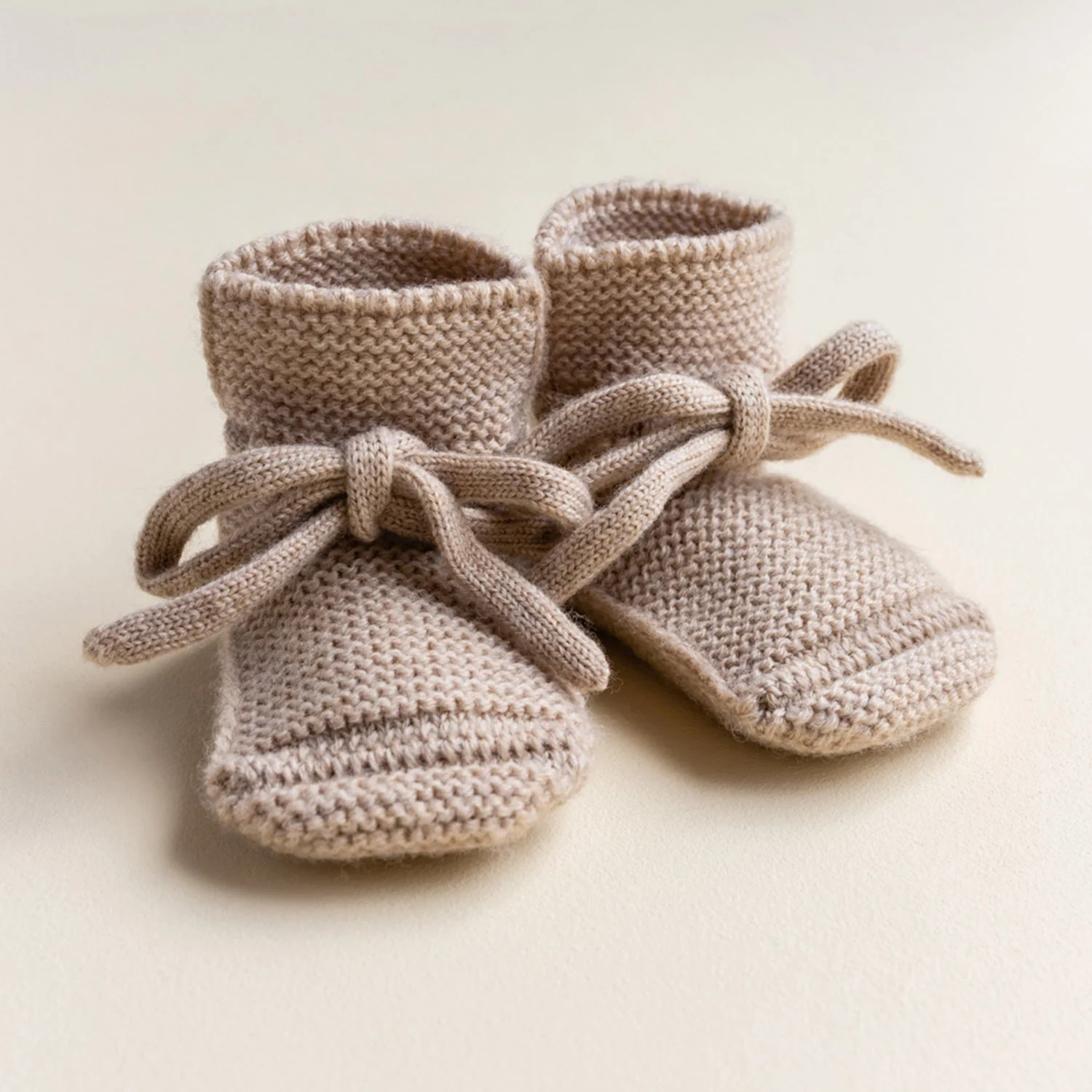 Baby Merino Wool Booties - Sand - Image 3