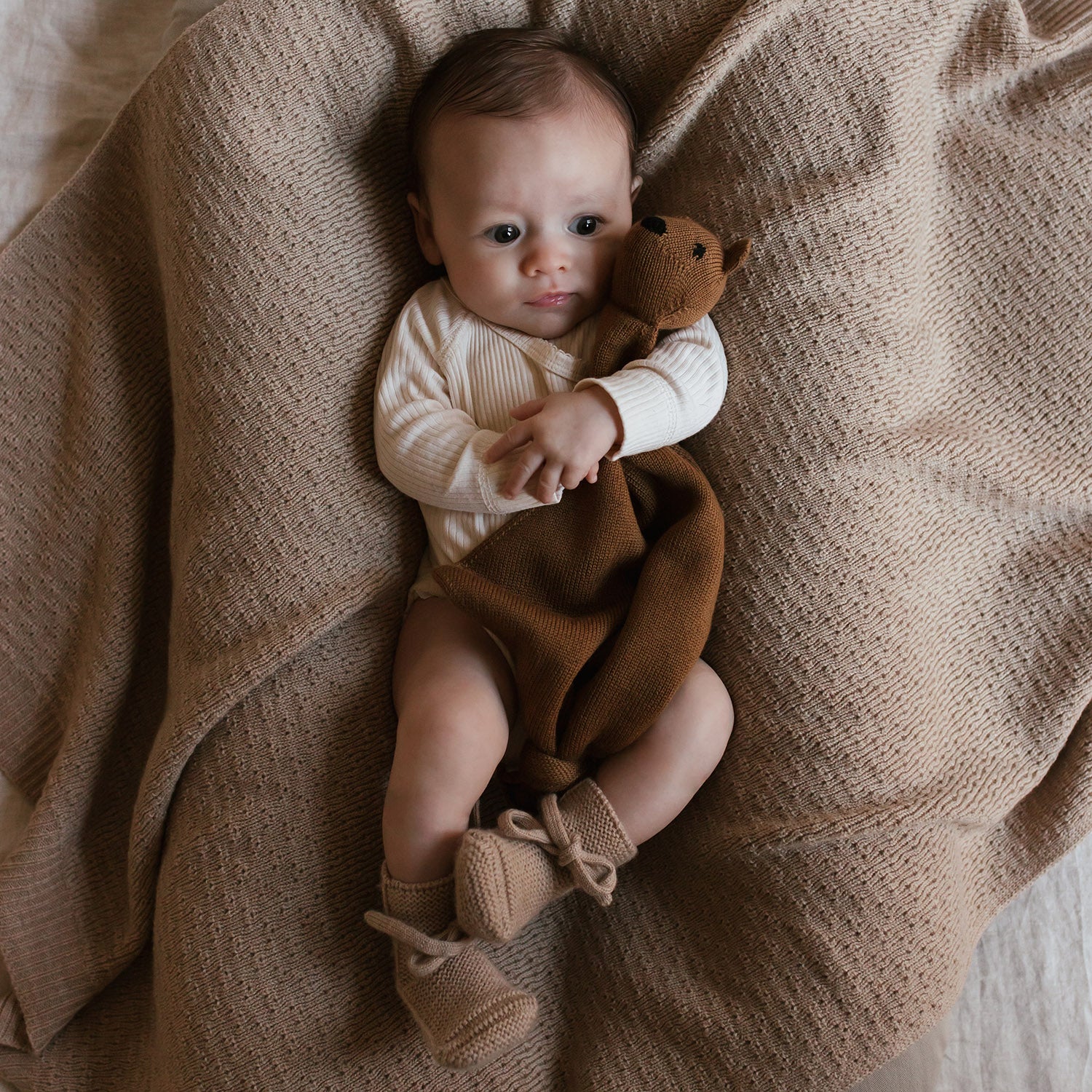 Baby Merino Wool Booties - Sand - Image 9